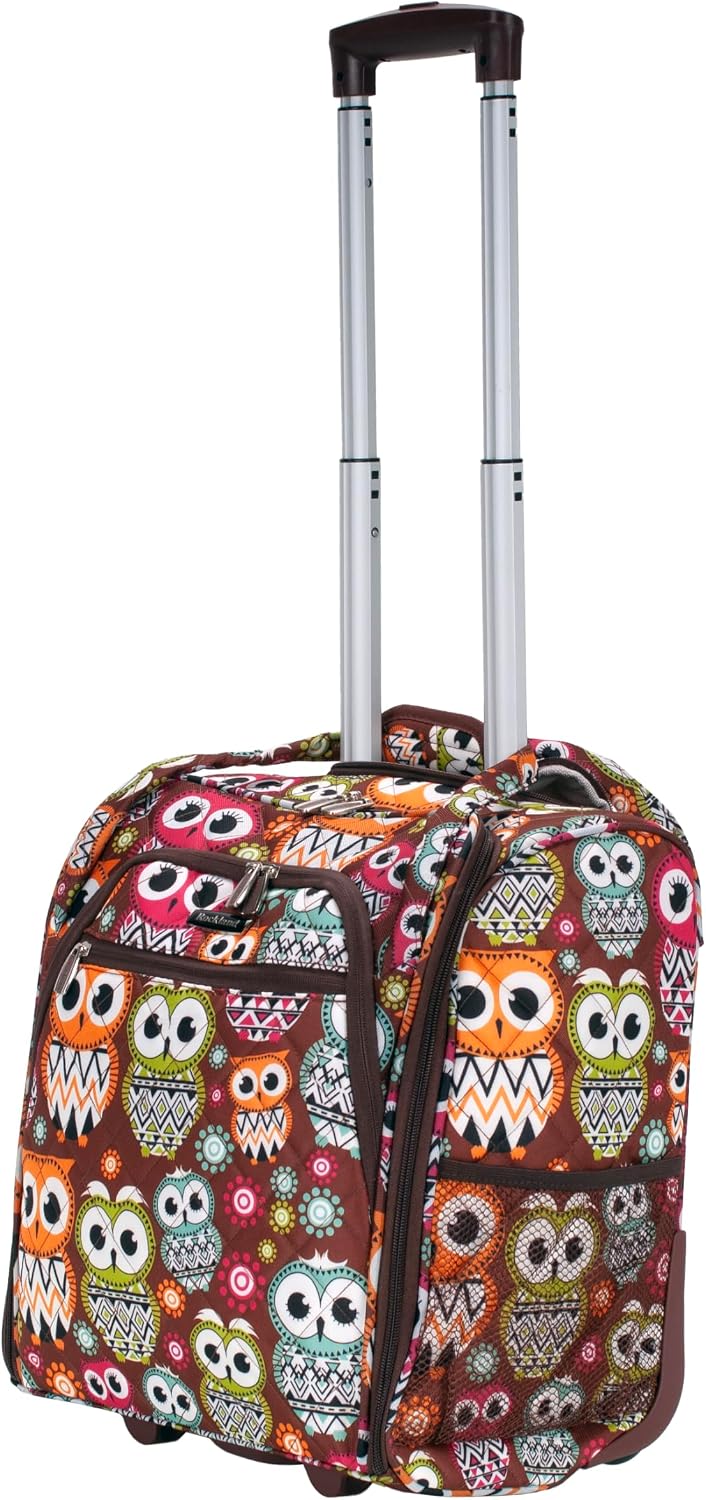 Rockland Melrose Upright Wheeled Underseater Carry-On Luggage, Red