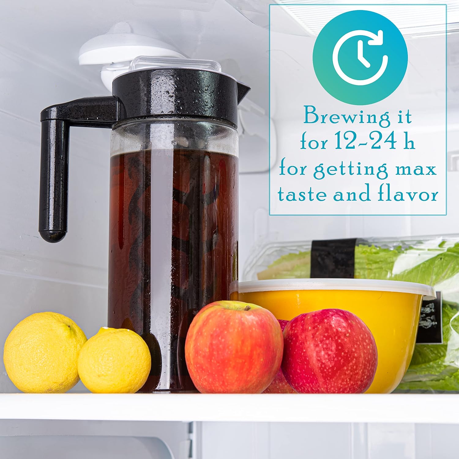 Mixpresso Cold Brew Coffee Maker, 44 Oz Glass Cold Brew Pitcher with Filter | Iced Coffee & Tea Maker with Reusable Mesh Filter