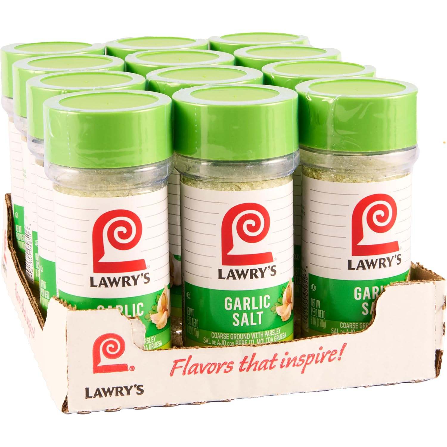 Lawry's Coarse Ground with Parsley Garlic Salt, 6 oz (Pack of 12)