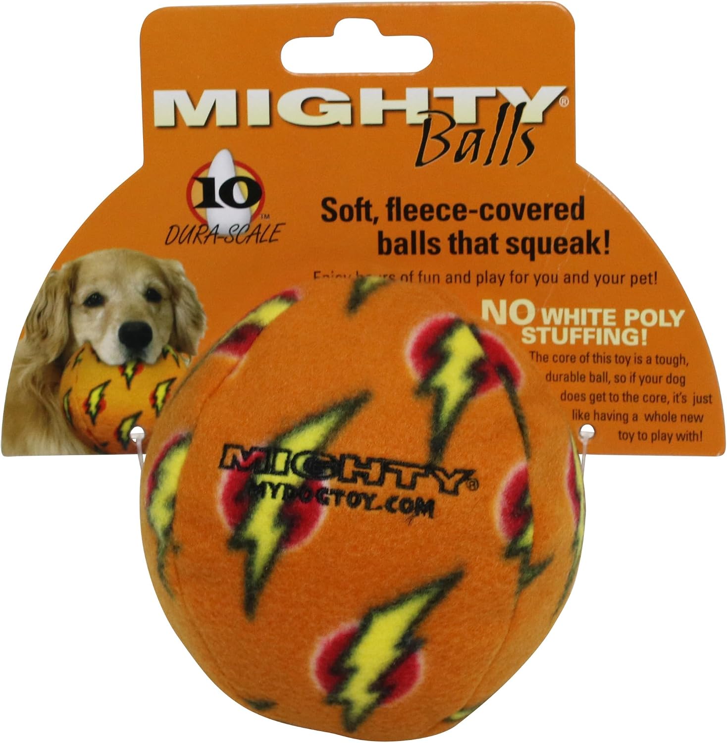 MIGHTY Tuffy 2 Pack Medium Ball Dog Toy: Ultra Durable Plush Toy with Multiple Layers & Reinforced Seams, Washable and Floats, Vinyl Ball & Fleece
