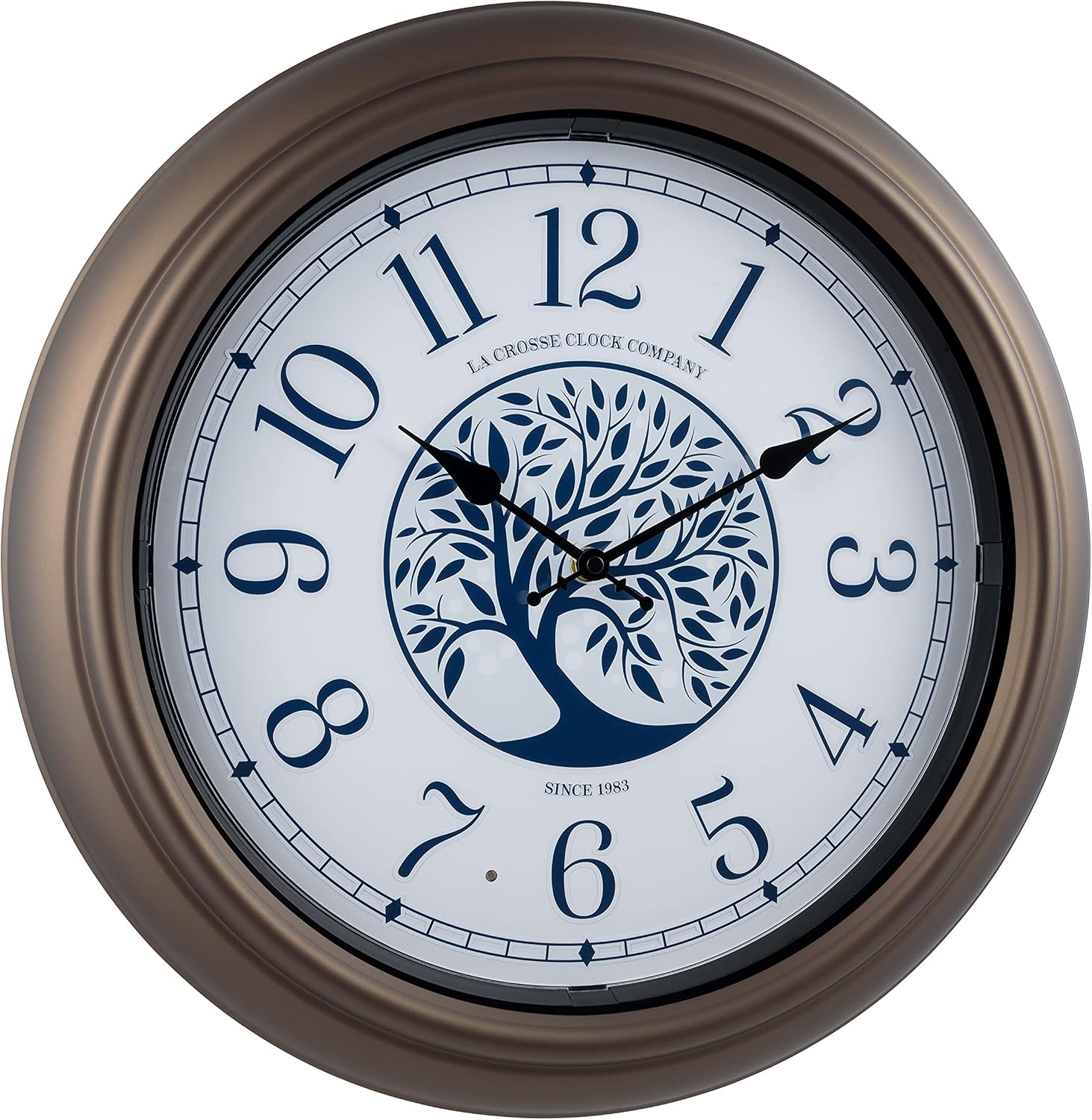 La Crosse Technology Indoor/Outdoor Lighted Dial Analog Quartz Wall Clock, 18" Dia. (403-3246BR)