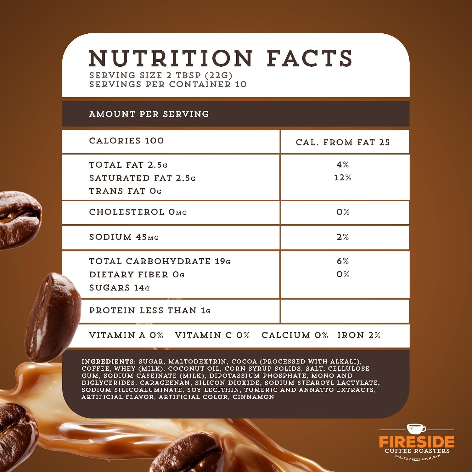 Fireside Coffee Irish Cream Cafe Mocha - Premium Instant Coffee Chocolate Blend - Versatile Caffeinated Drink Mix for Hot, Iced, Milkshake, and Mocha Frappe Mix, Only Add Water and Enjoy, 8 Ounces