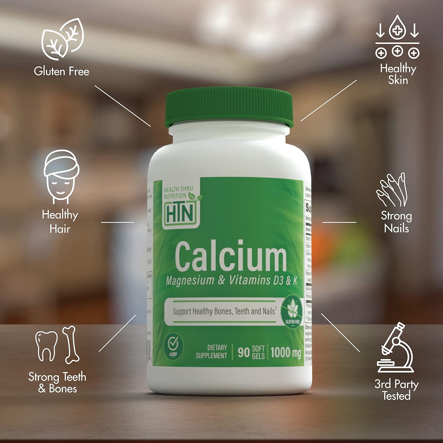 Health Thru Nutrition Liquid Calcium 1000mg, Magnesium 400mg, Vitamin D3 1,000iu and Boron | Bone Restore & Strength with 6 Calcium Complex | 3rd Party Tested | Non-GMO Gluten Free (Pack of 100) | Calcium 1000mg, Magnesium 400mg, Vitamin D3 1,000iu and B…