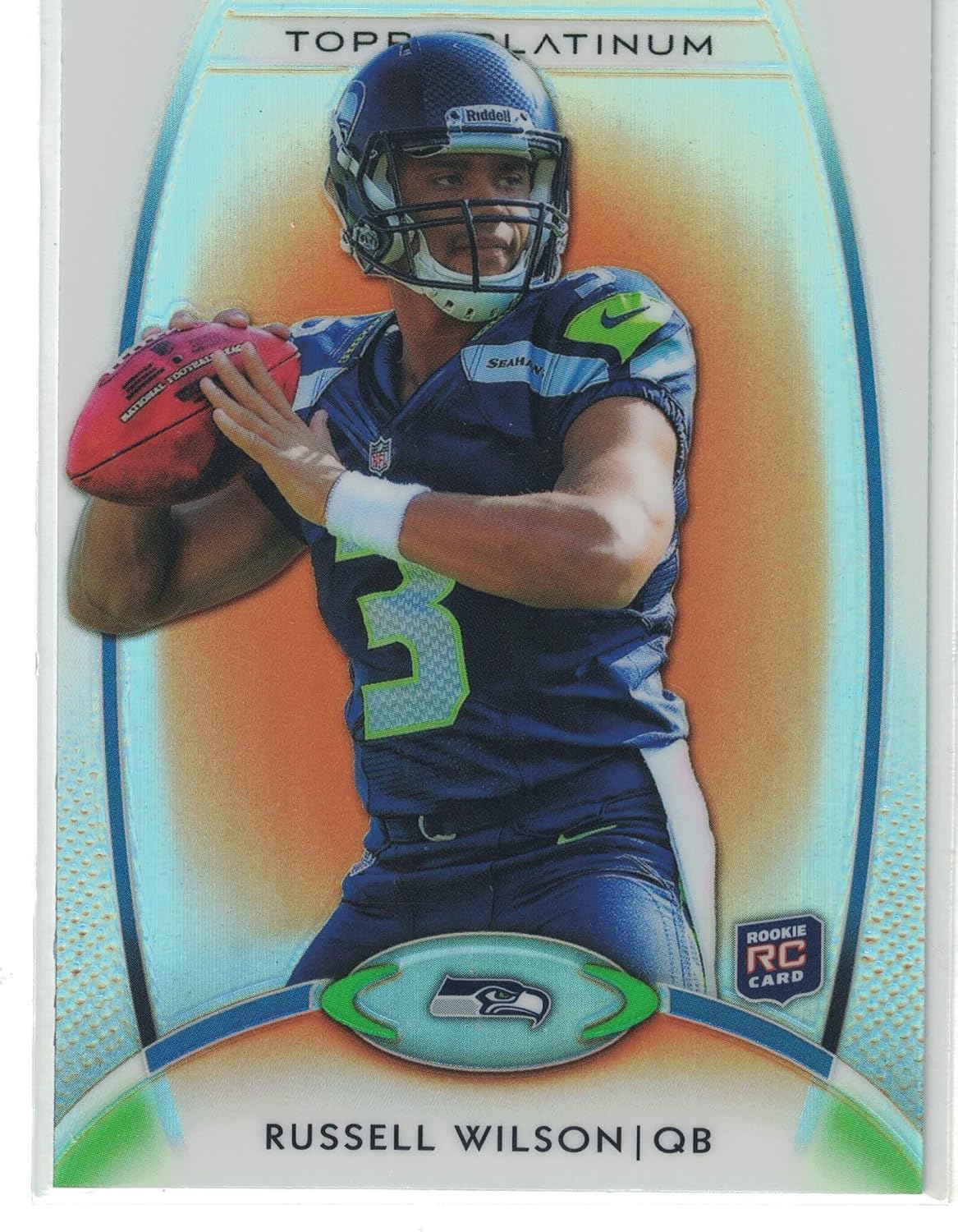 2012 Topps Platinum Russell Wilson Orange Refractor Rookie Card