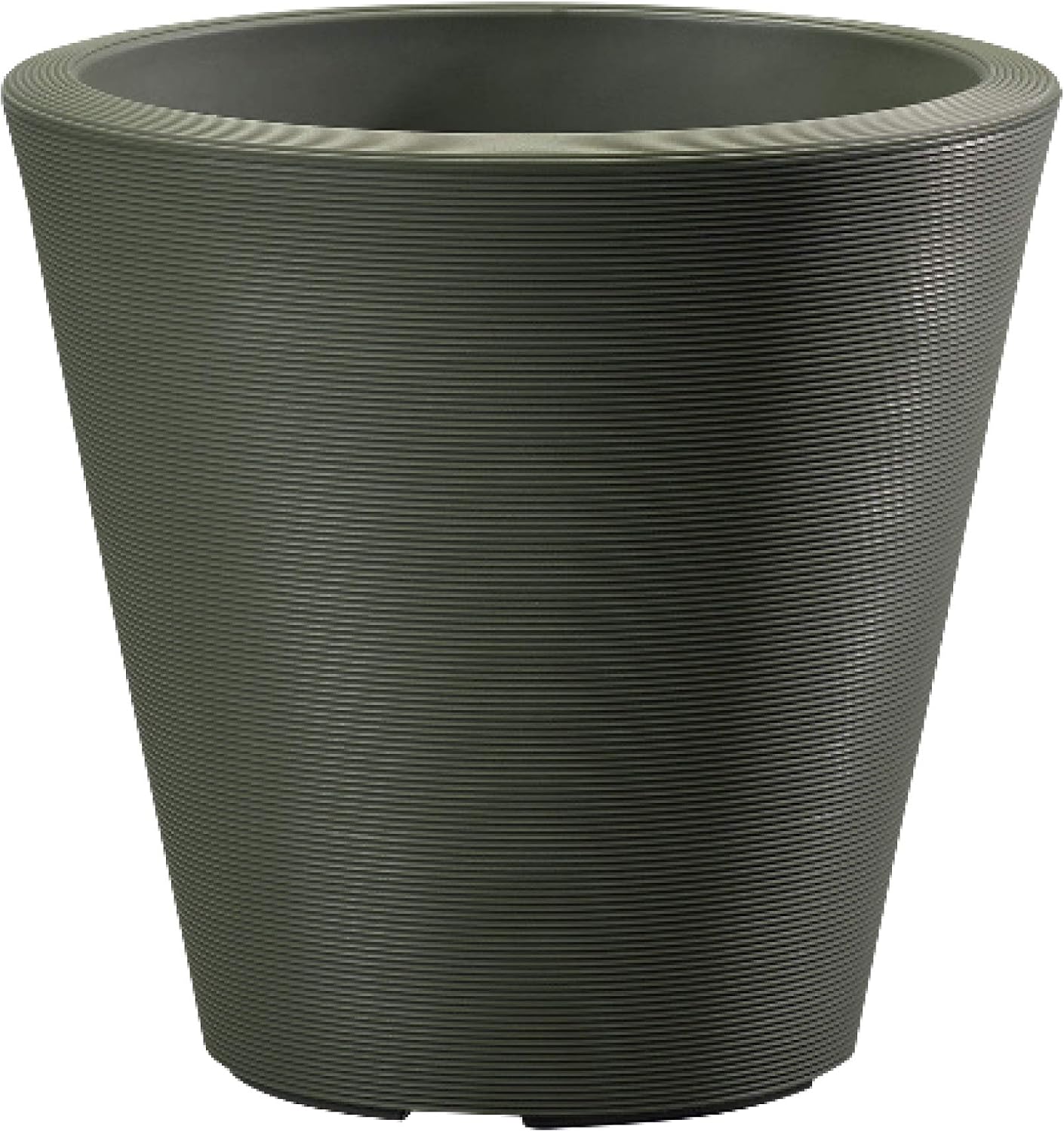 Crescent Garden Madison Planter– Weather-Resistant, Double Walled Indoor/Outdoor Plant Pot with Drain Hole – Durable All-Season Flower Container, 14" W (Cloud White)