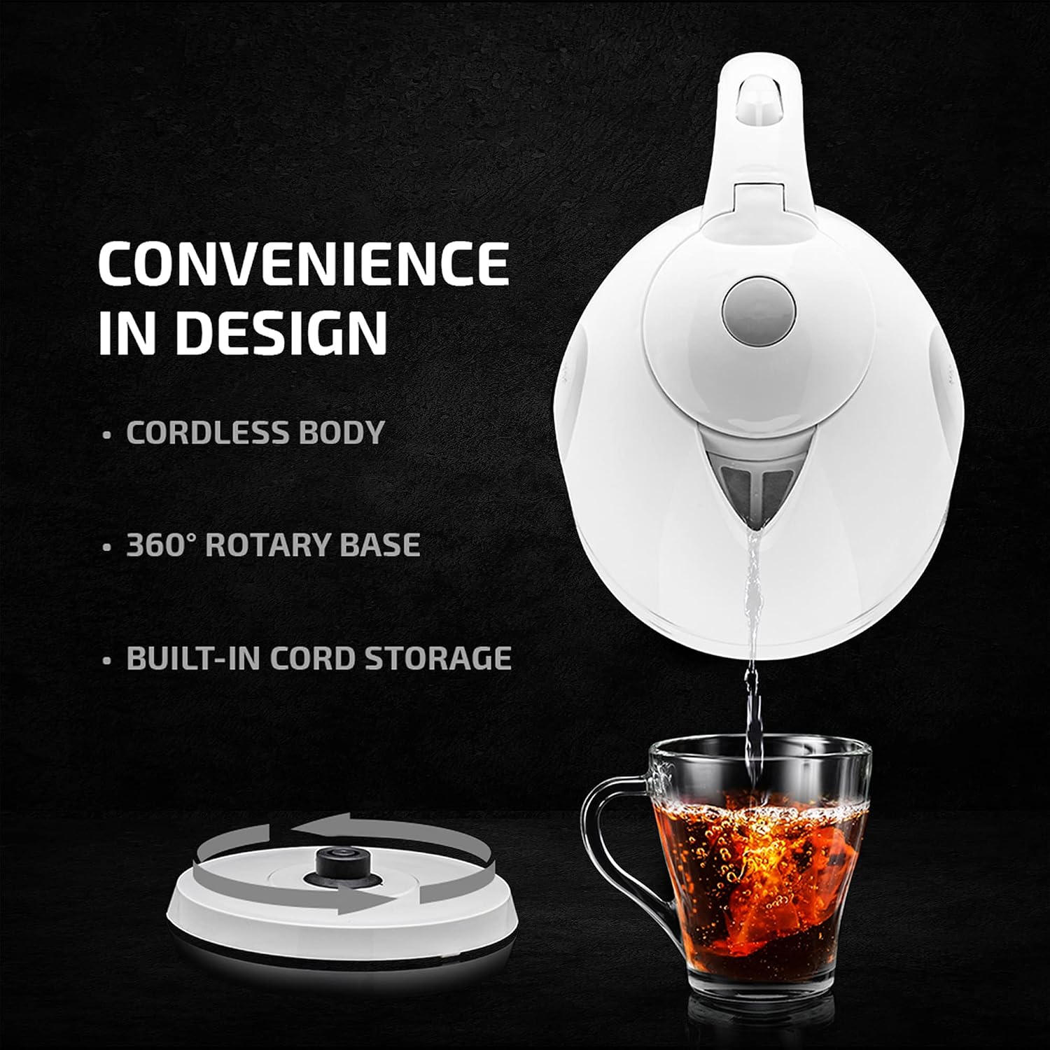 OVENTE 1.7L Electric Kettle with 1100W Fast Boiling Water, Green KP72G