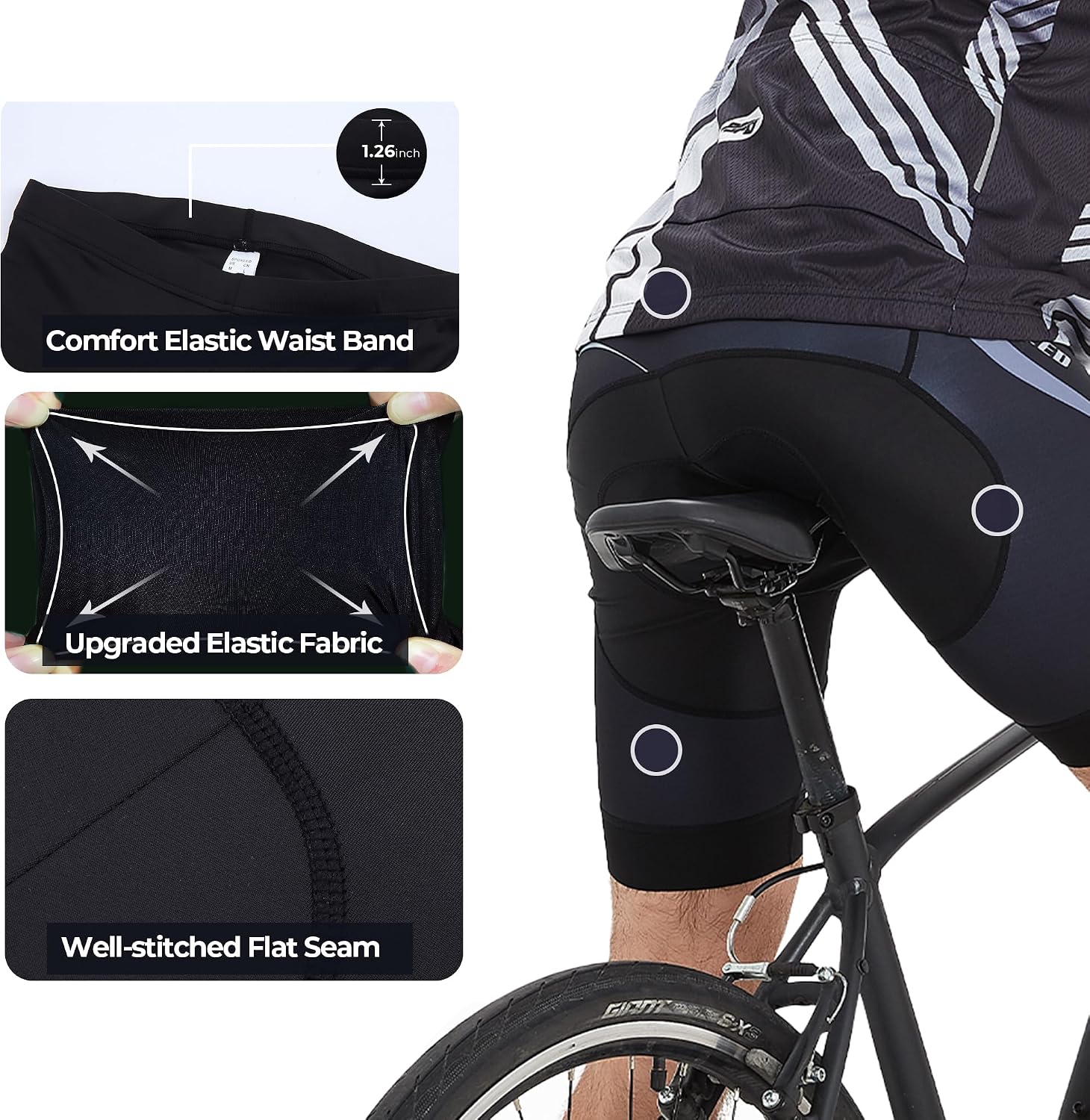 sponeed Cycling Jersey Short Sleeve Suits Men Bike Clothing Road Bicycle Shorts Padded Outfits