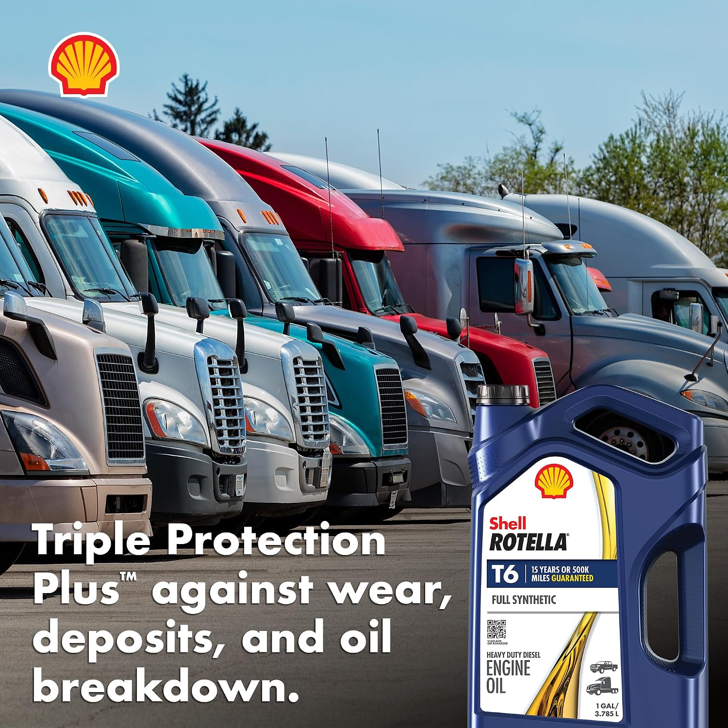 Shell Rotella T6 Full Synthetic Heavy Duty Engine Oil 5W-40, 55 Gallon Drum