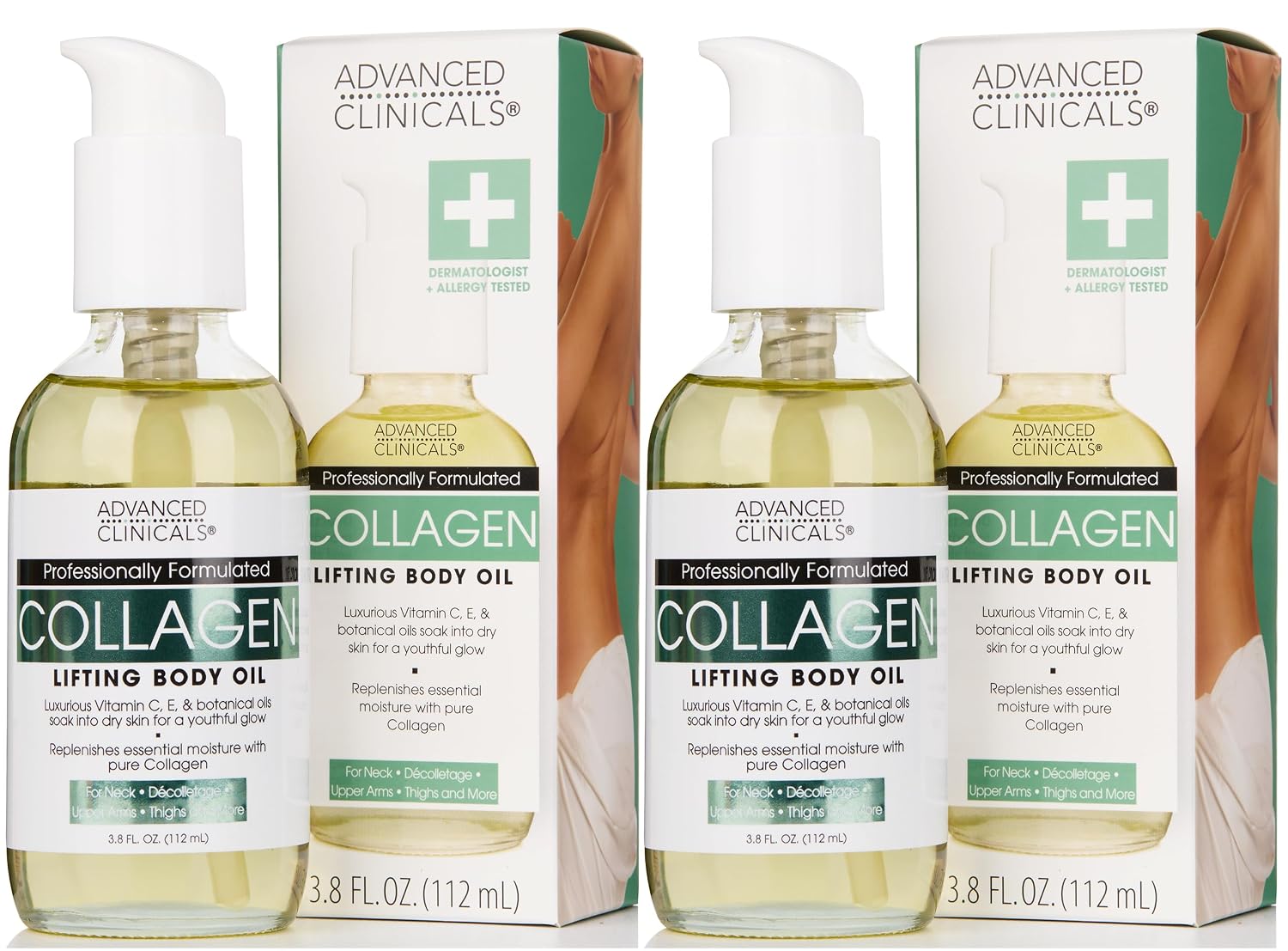Advanced Clinicals Hydrating Collagen Oil For Body & After Shower | Visible Anti Aging Moisturizing Collagen Body Oil For Women & Men Helps Soften Appearance Of Crepe Skin & Wrinkles, 3.8 Fl Oz
