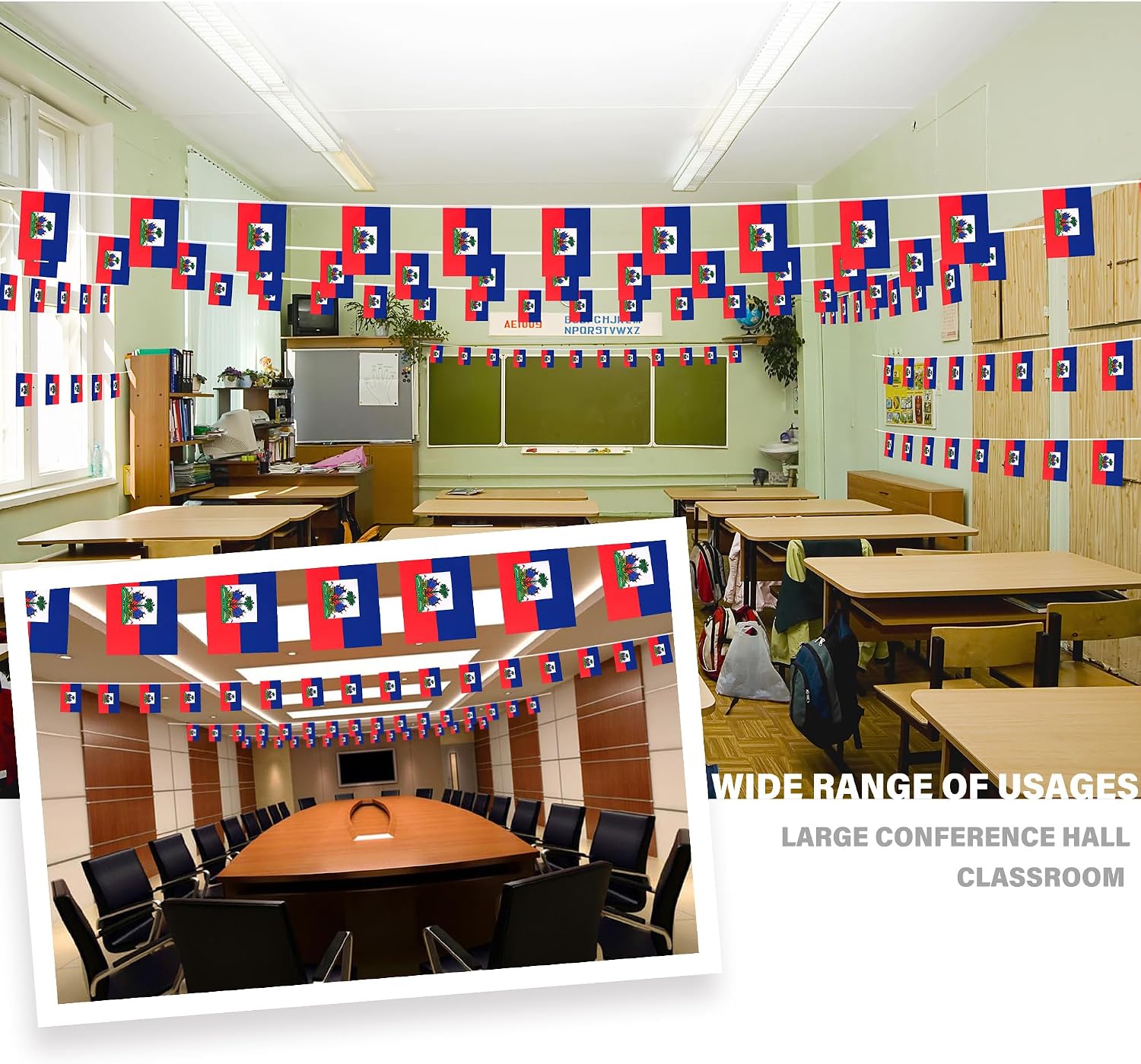 Nicaragua String Flag Pennant Banner, Small Mini Nicaraguan Flags Bunting Banner, National Country Decoration for School, Party, Sports Events, Patriotic Festival, 33 Feet 30 Flags
