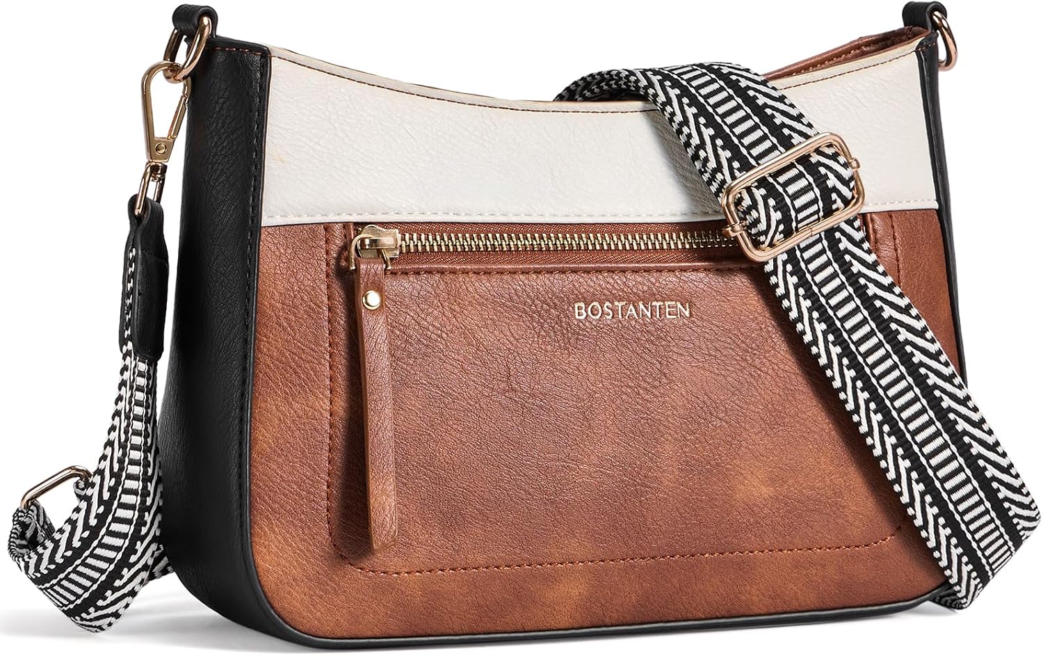 BOSTANTEN Crossbody Purses for Women Medium Shoulder Bag Quilted Handbags with Zipper Pocket