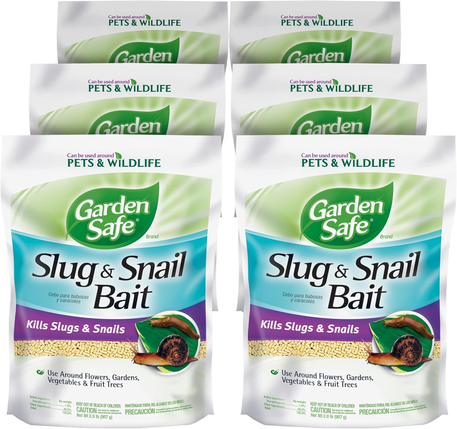 Garden Safe Slug & Snail Bait Granules, Kills Slugs & Snails, 2 Lb | Kills Slugs & Snails, For Lawns, Gardens & Greenhouses, Can Be Used Around Pets & Wildlife, Contains Iron Phosphate