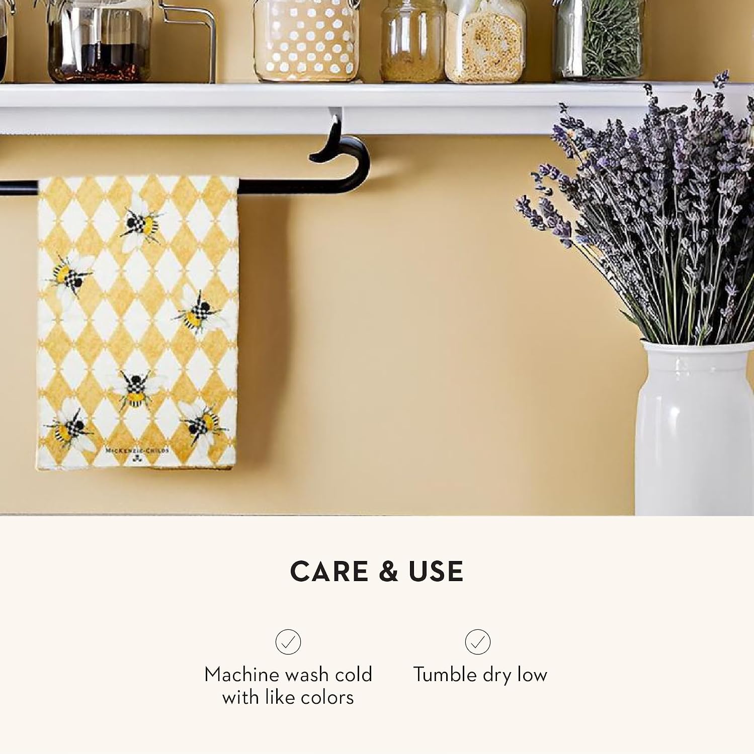 MACKENZIE-CHILDS Cotton Dish Towel, Hydrangea Tea Kettle