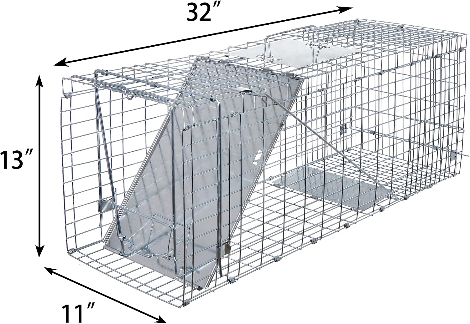 ANT MARCH 32'' Live Animal Cage Trap with Gloves Steel Humane Release