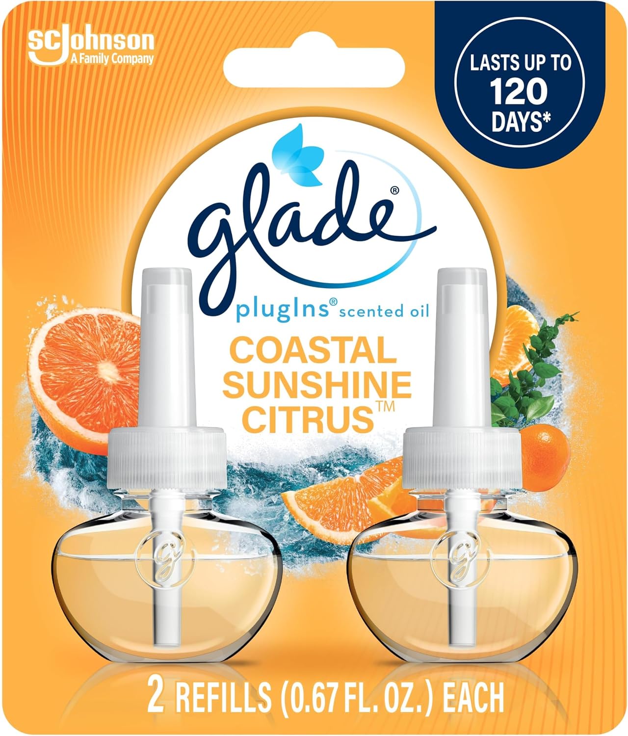 Glade PlugIns Refills Air Freshener, Scented and Essential Oils for Home and Bathroom, Tranquil Lavender & Aloe, 1.34 Fl Oz, 2 Count