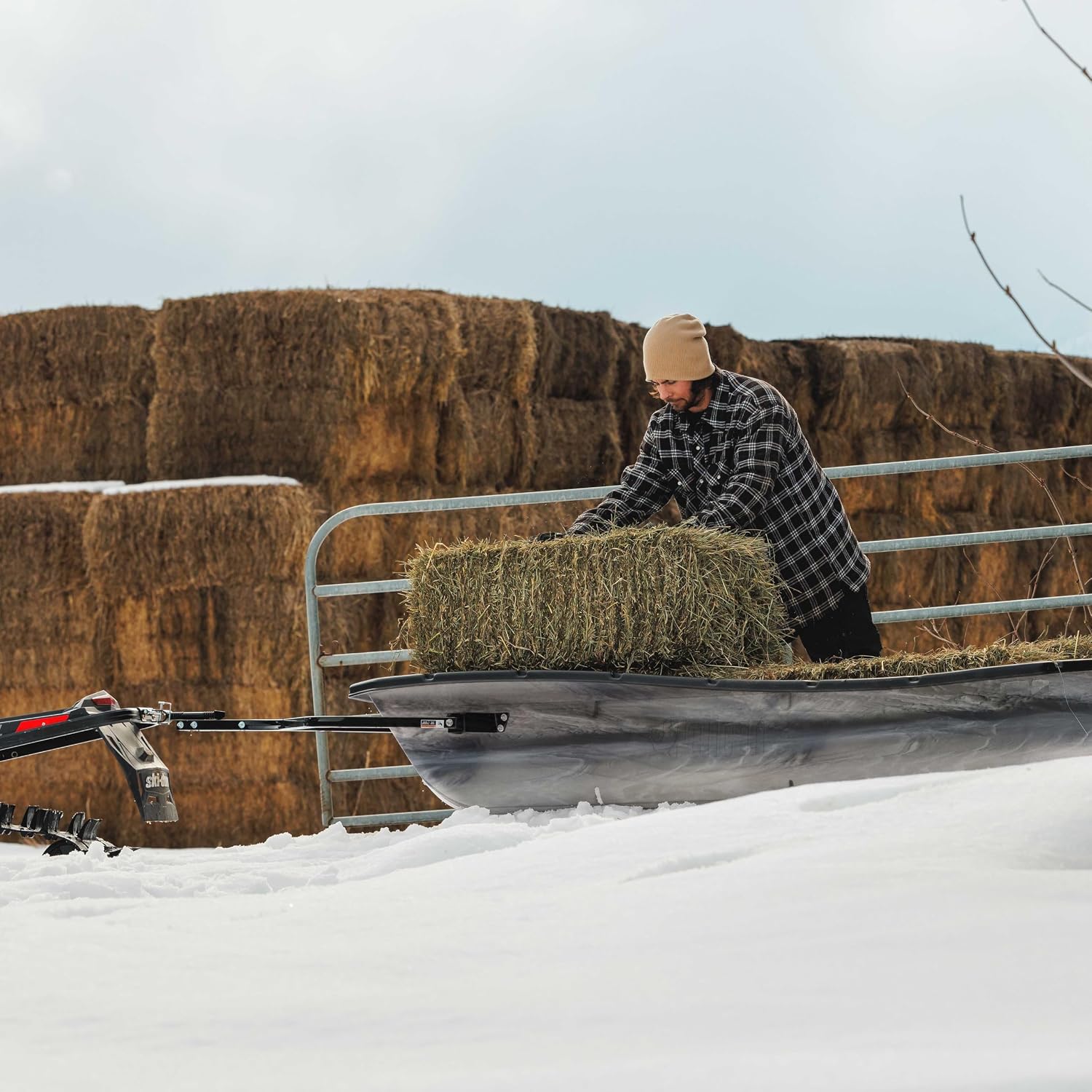 Pelican Trek Sport 68 - Utility Sled Comes with Set of Runners, Tow Hitch and Travel Cover - Carry Up to 500 lb - Granite/Black
