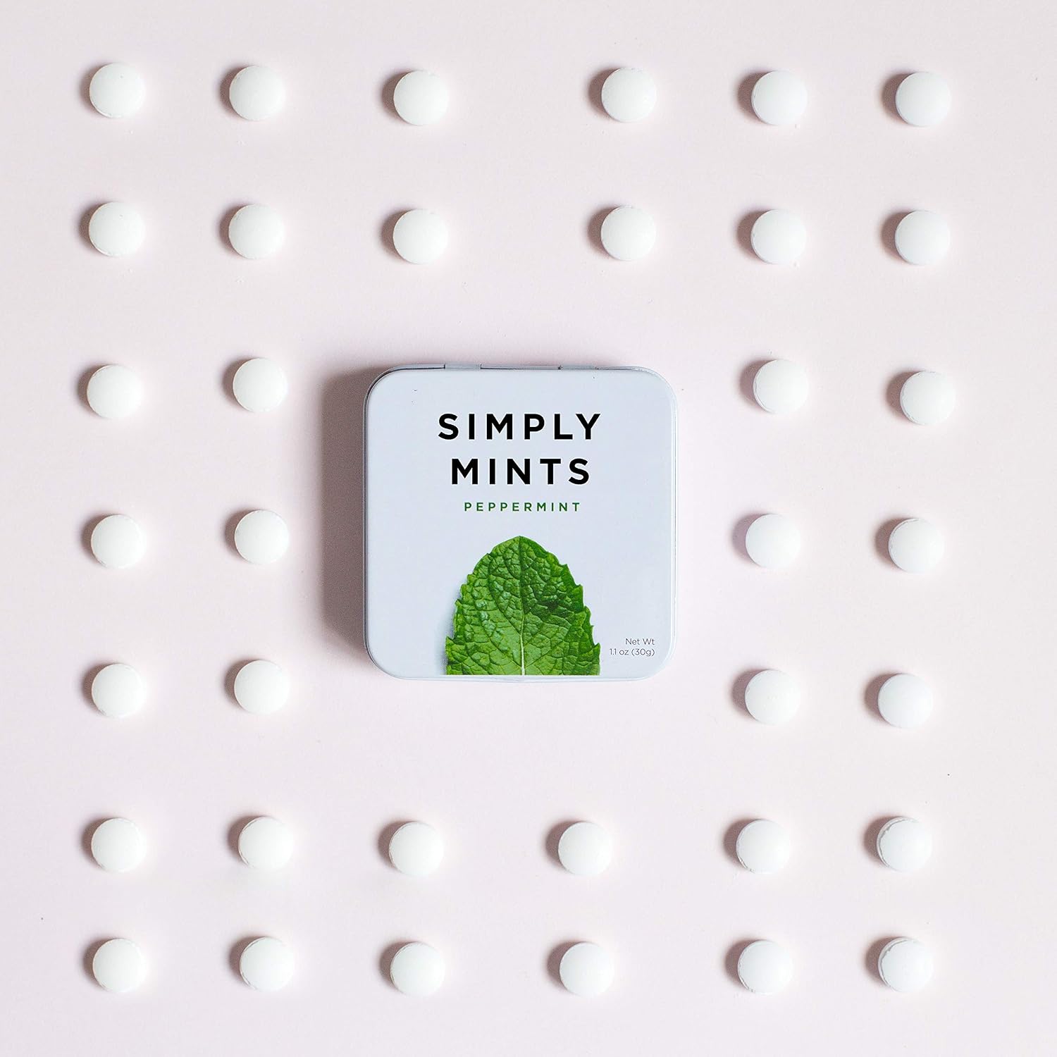 SIMPLY MINTS Natural Peppermint Breath Mints, 6 Pack (180 Pieces), Made With Real Peppermint Oil | Aspartame-Free, Sorbitol-Free, Xylitol-Free, Vegan, Kosher, Non-GMO