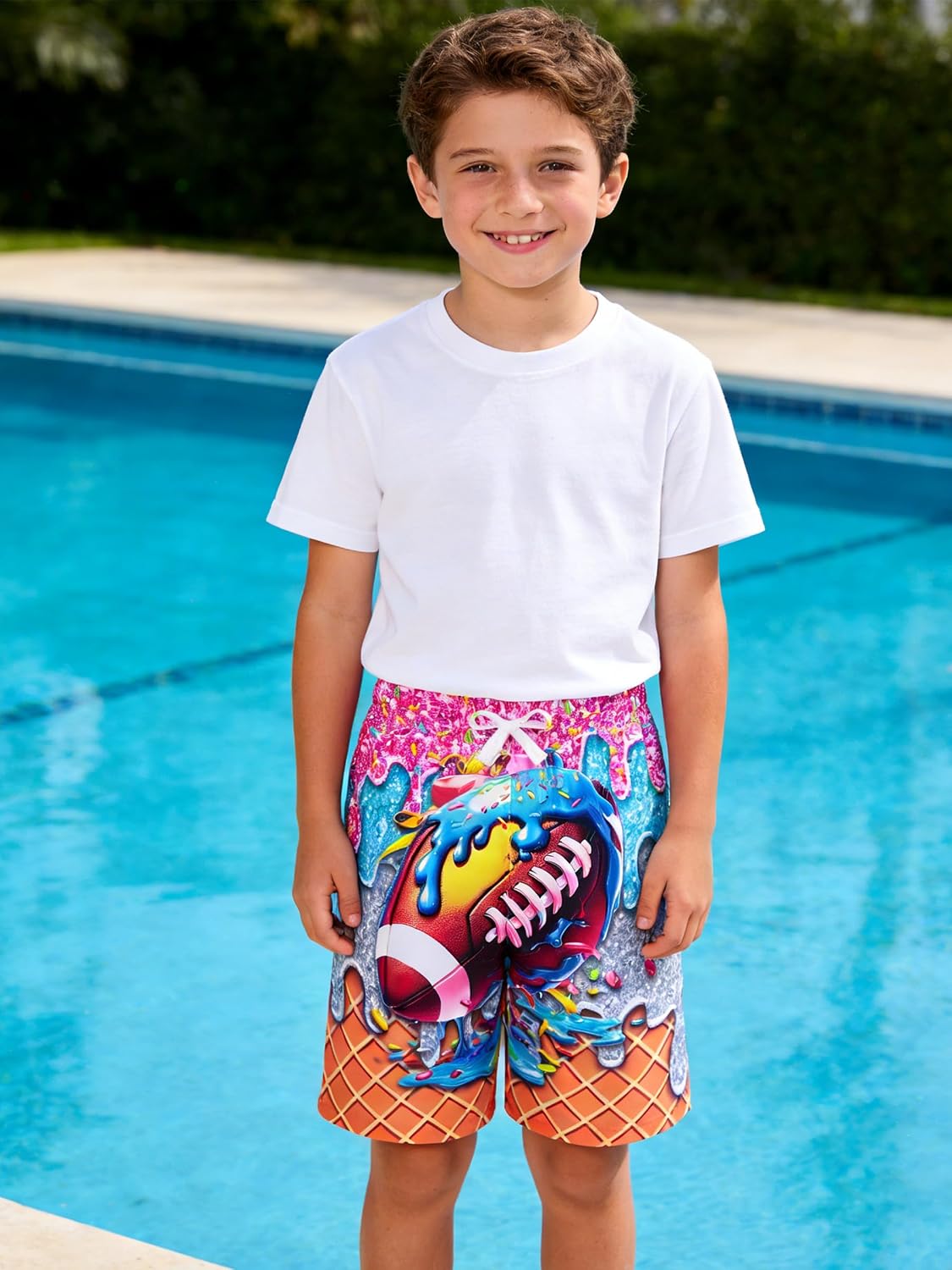 BFUSTYLE Boys Swim Trunks Mesh Lining Kids Bathing Suit 5-14 Years Shorts