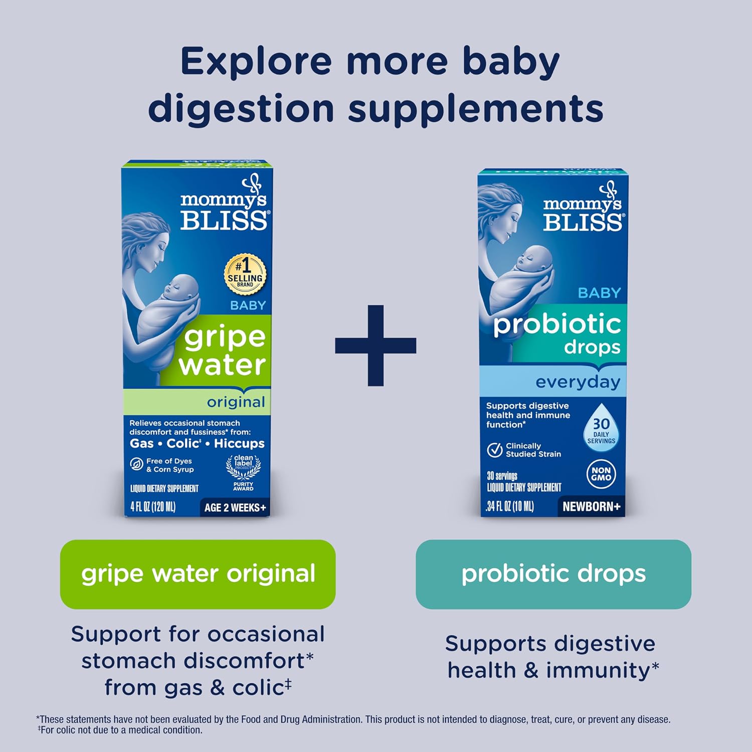 Mommy's Bliss, Bottle, Mommy's Bliss Night Time Gripe Water for Baby's Tummy Trouble - Relieves Occasional Infant Stomach Discomfort from Gas, Colic