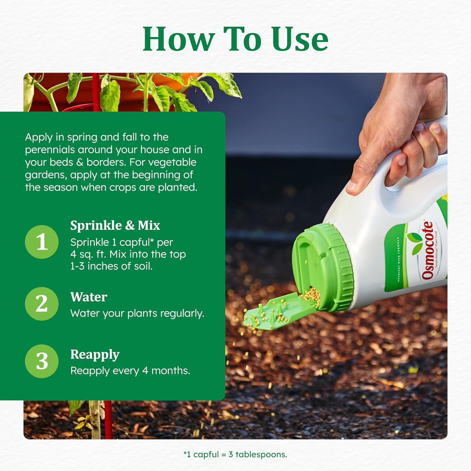 Osmocote Smart-Release Plant Food Flower & Vegetable, 4.5 lb. | For Edible Plants, Seasonal Vegetables, Fruits, Flowers, Herbs and More