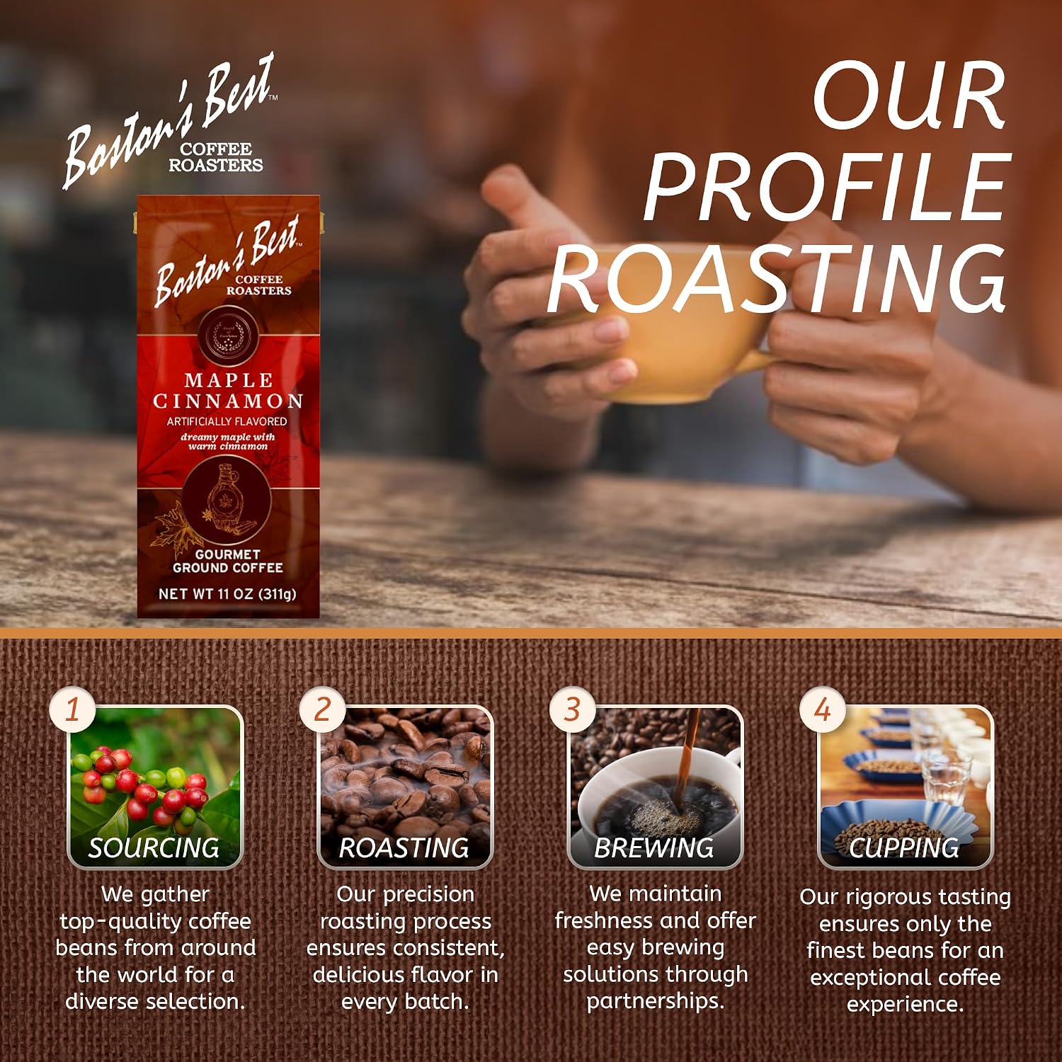 Boston’s Best Coffee - Fall-Inspired Pumpkin Spice Medium Roast Gourmet Delicious Flavored Coffee, Premium Ground - 11 oz. / 311 g Bag