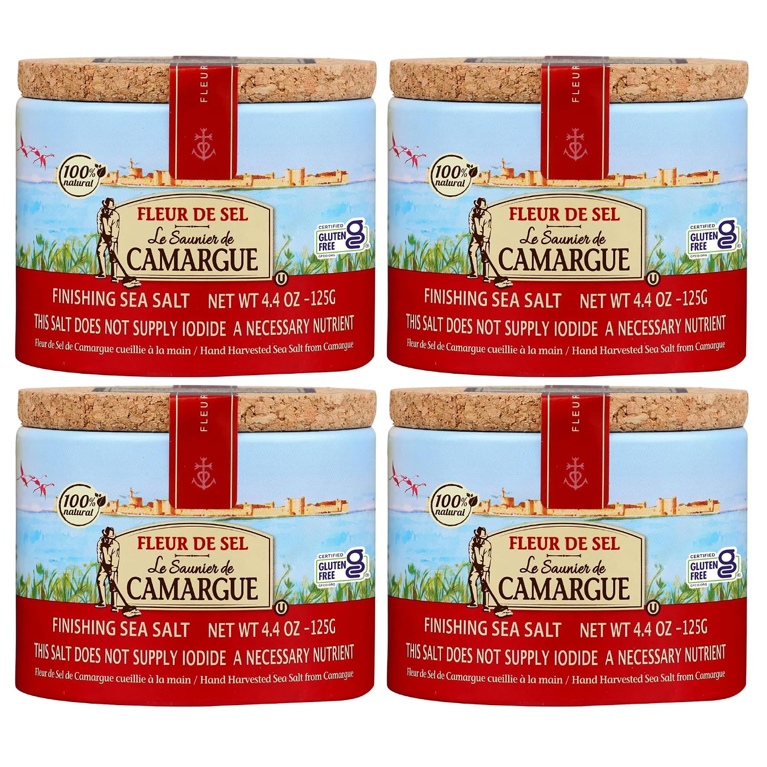 Le Saunier De Camargue | French Fleur Del Sel | Finishing Sea Salt, 4.4 oz (Pack of 4)