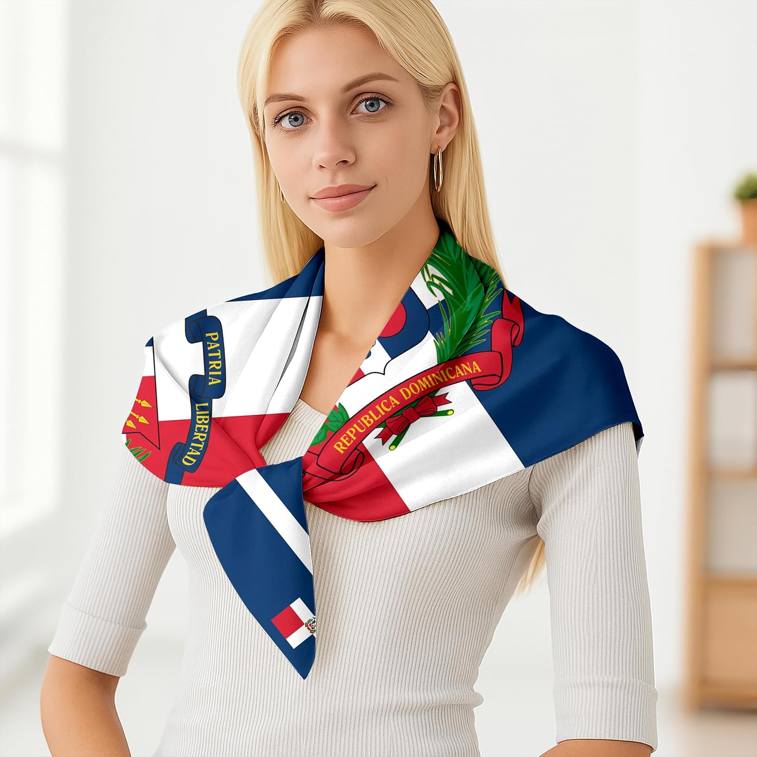 Fashion Bandana Women,Flag Silk Scarf,27.5x27.5 Large Square bandanas,Satin Hair for Sleeping,Travel,for Gift
