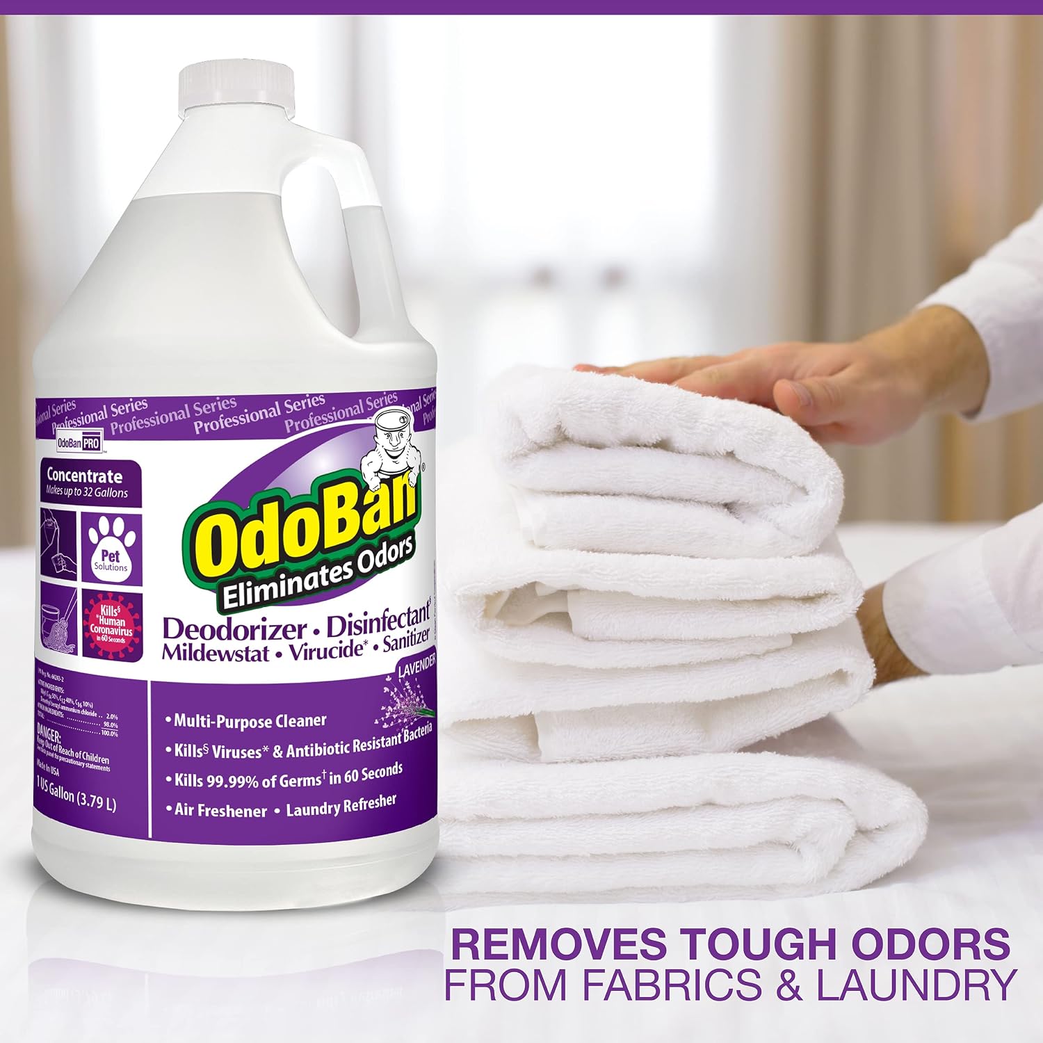 OdoBan Professional Disinfectant and Odor Eliminator Concentrate, 4 Gallons, Original Eucalyptus Scent