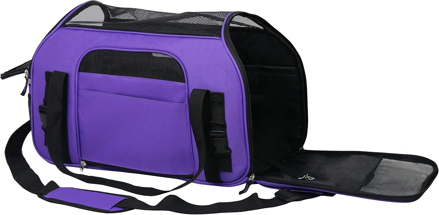 EliteField Soft-Sided Pet Carrier for Cats & Small Dogs (3-Year Warranty) | Airline Approved, Removable Bed & Cover, Built-In Leash, Luggage Sleeve, Seat Belt Loop, Waterproof, Durable, Foldable