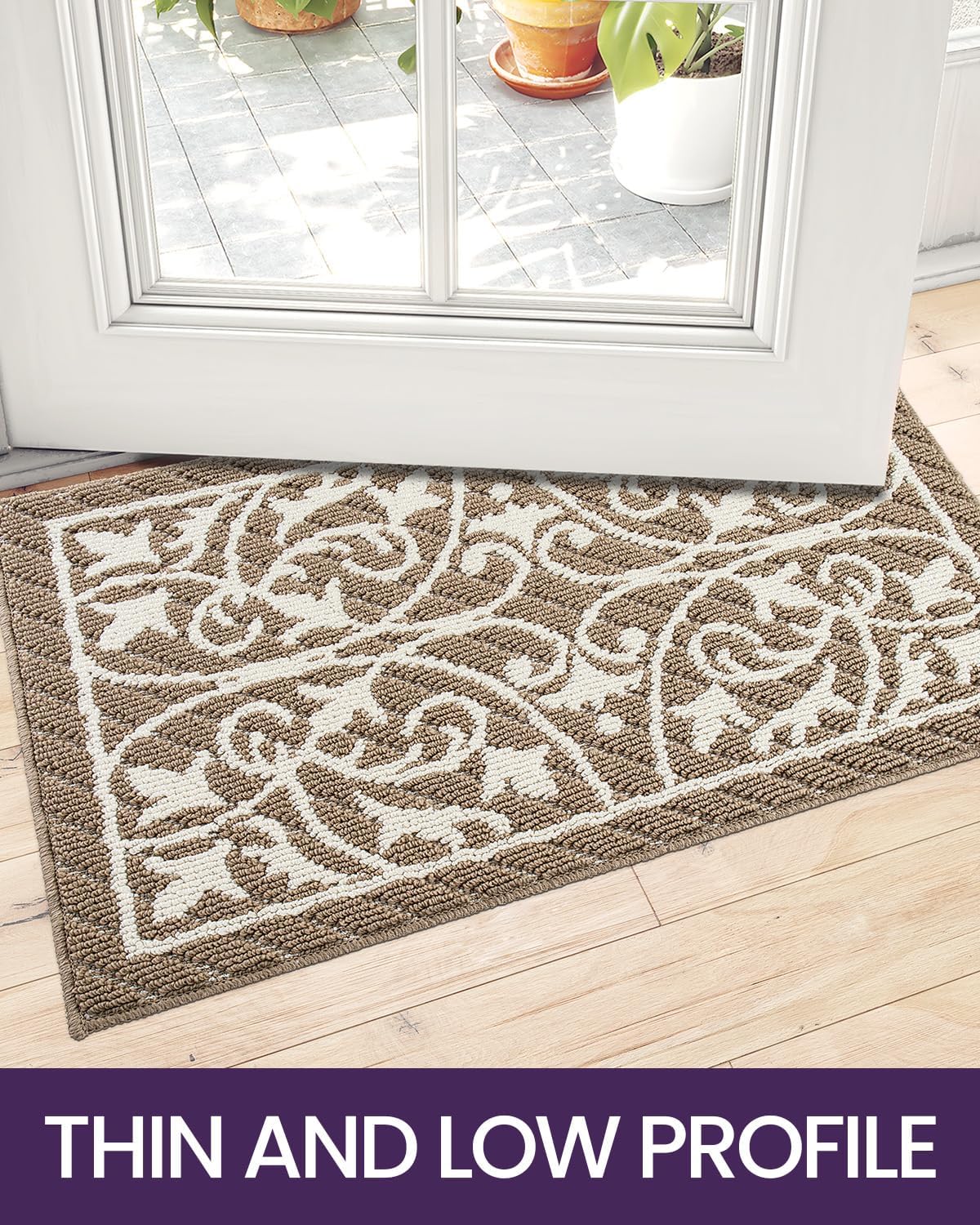 DEXI Front Door Mat Indoor Entryway 24x36 Inside Entrance Doormat Green
