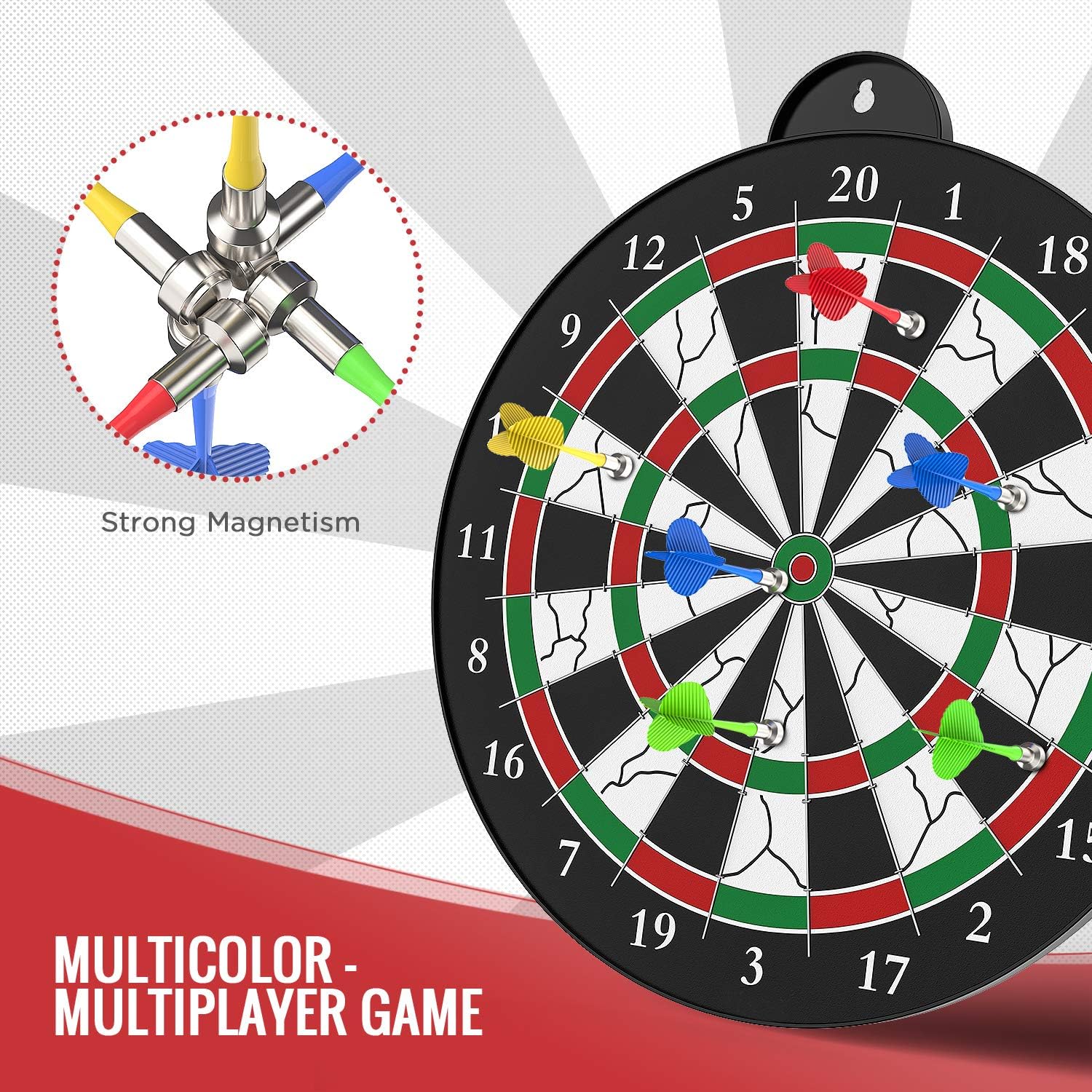 Dart Board - 12pcs Magnetic Darts - Excellent Indoor Game and Party Games