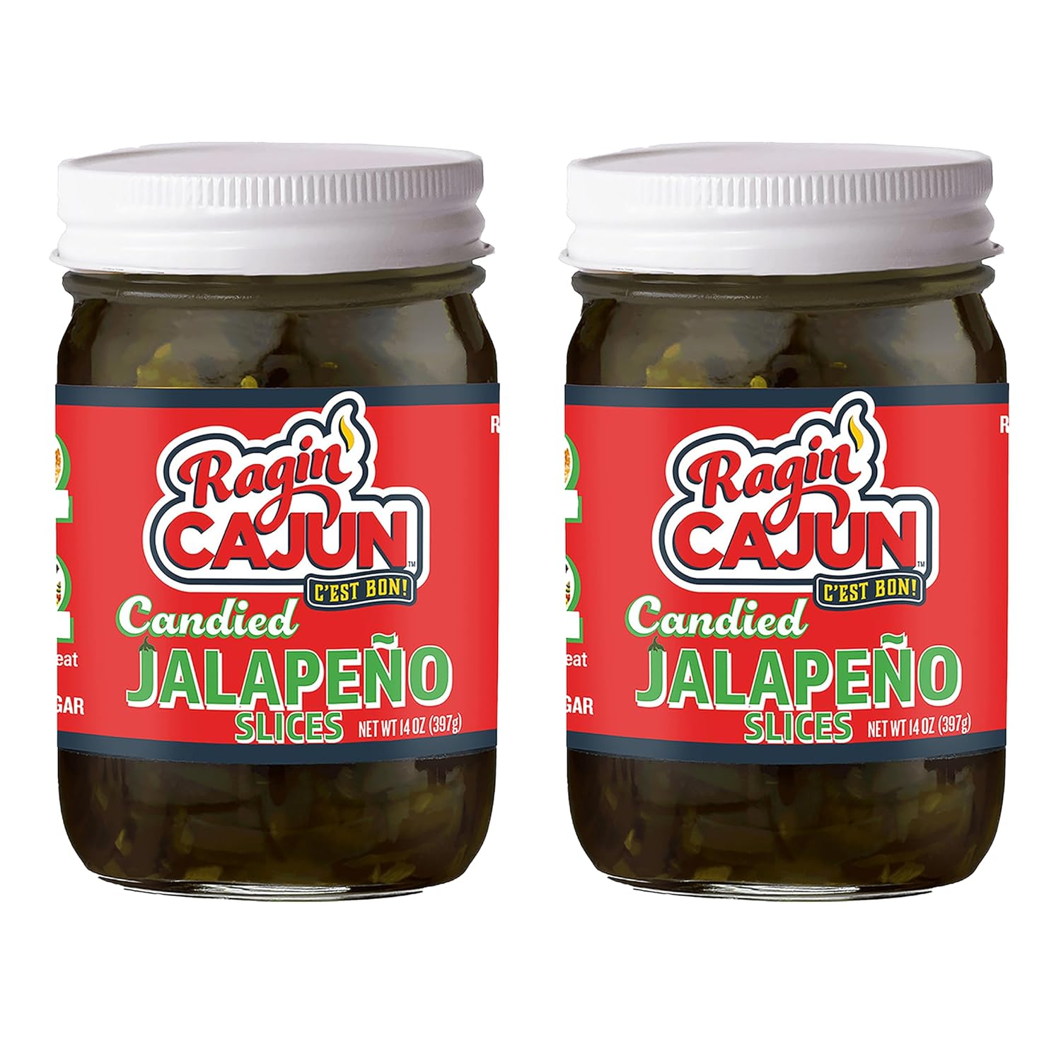 Ragin' Cajun Candied Jalapeno Slices, 12 fl oz - Pack of 2