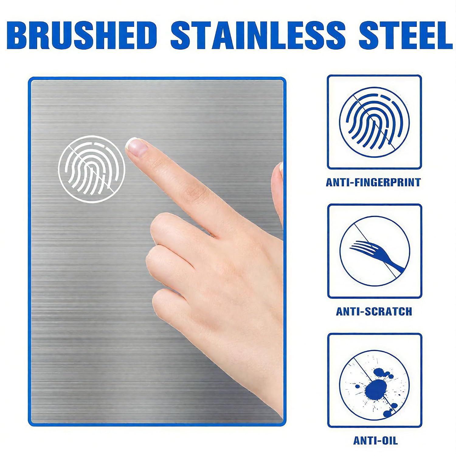 13 Gallon Touch-Free Automatic Stainless-Steel Trash Can Garbage Can Metal Trash Bin with Lid for Kitchen Living Room Office Bathroom, Electronic Motion Sensor Automatic Closure & Opening