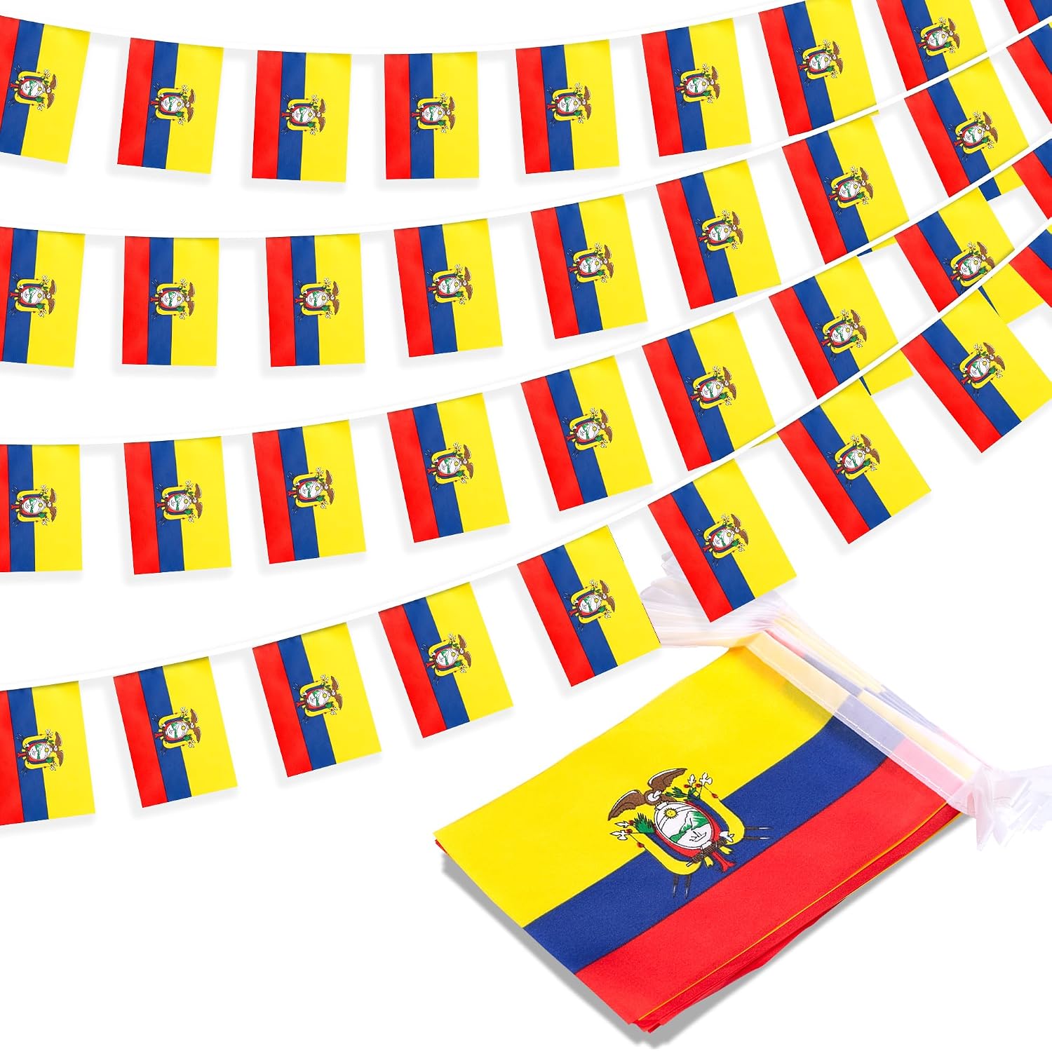 Nicaragua String Flag Pennant Banner, Small Mini Nicaraguan Flags Bunting Banner, National Country Decoration for School, Party, Sports Events, Patriotic Festival, 33 Feet 30 Flags