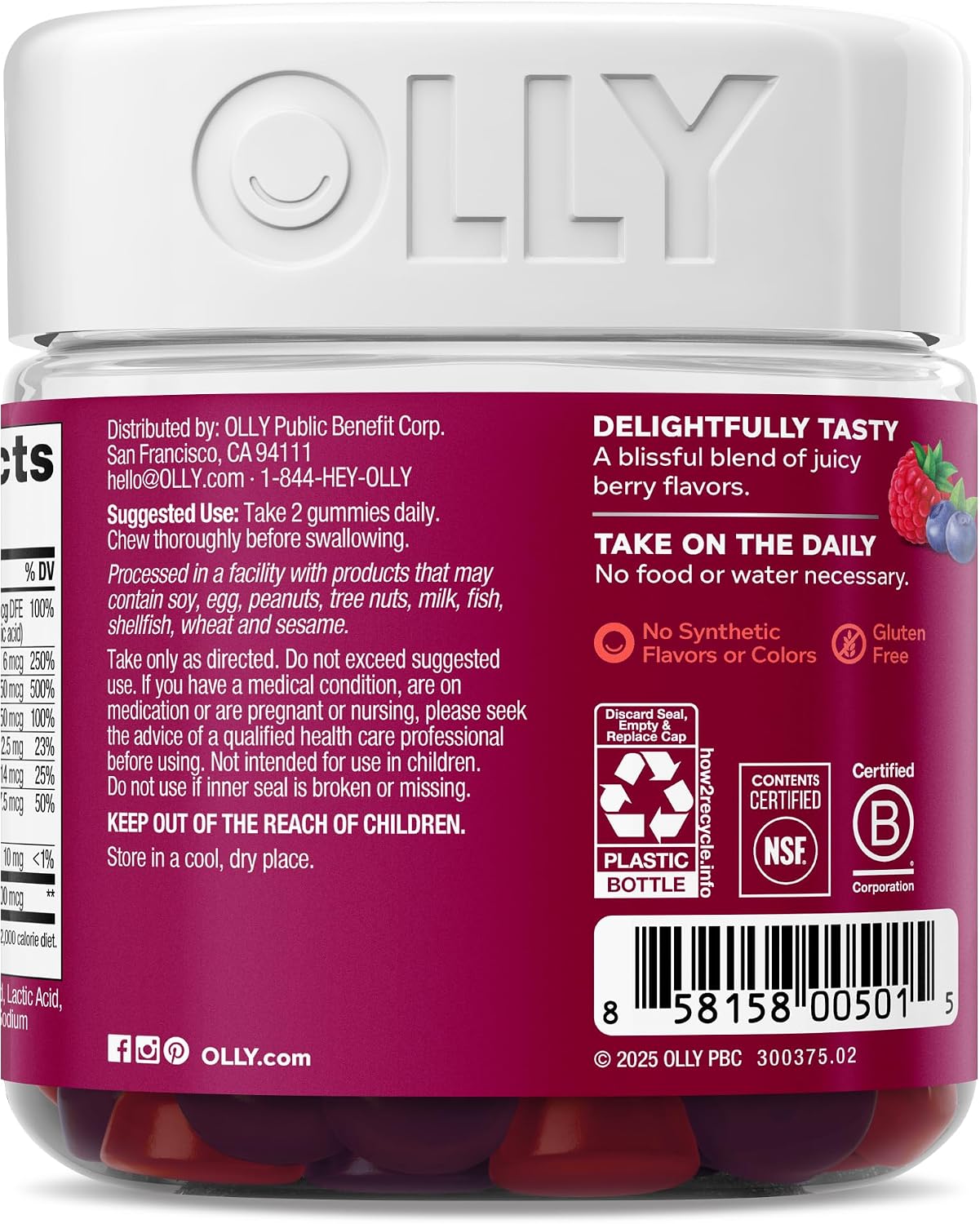 OLLY Women's Multivitamin, Supports Overall Wellness,* Biotin - 90 Count