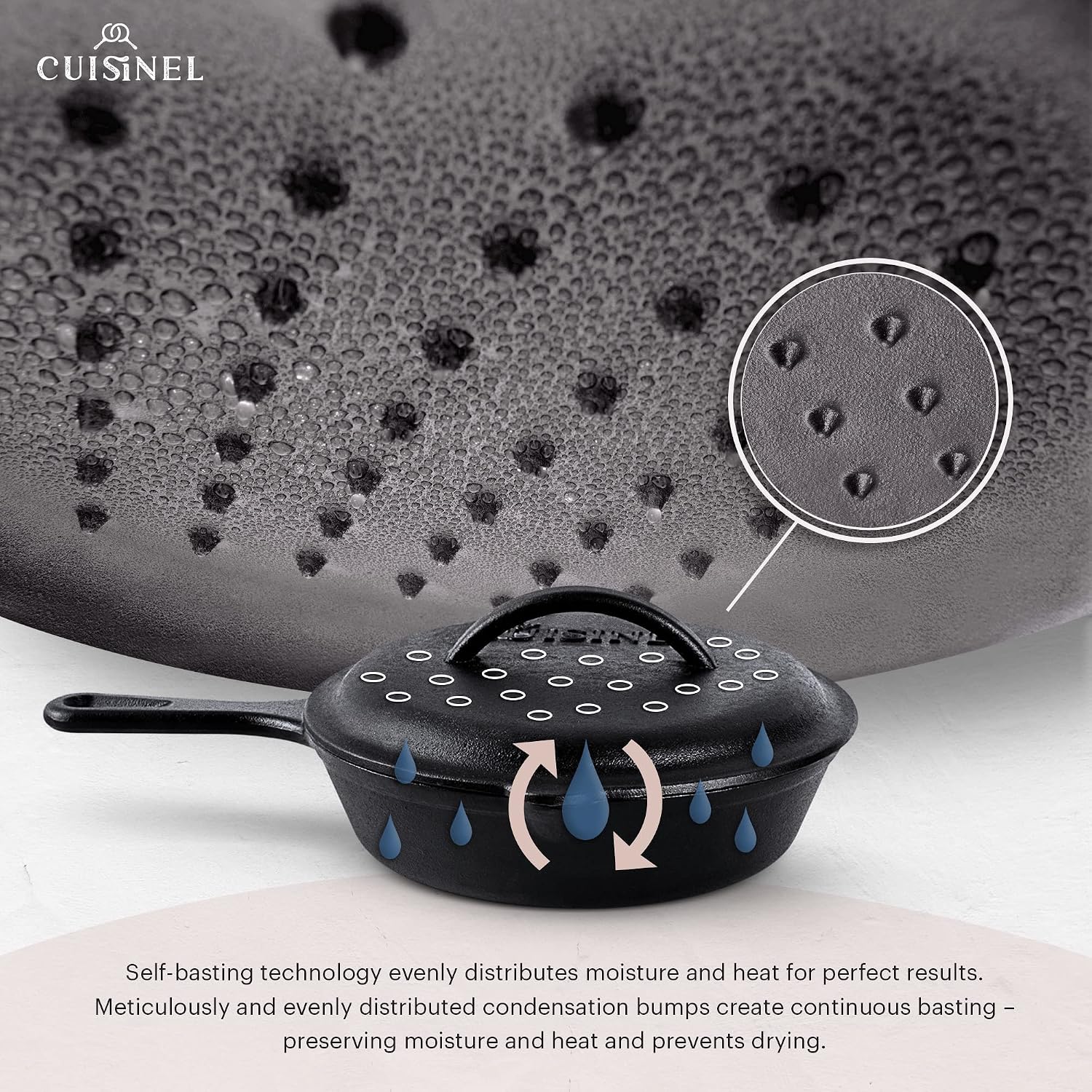 Cast Iron Skillet - 10"-Inch Frying Pan with Pour Spouts + Pan Scraper + Silicone Grip Handle Cover Holder - Pre-Seasoned Oven Cookware - Indoor/Outdoor Use - Stovetop, Induction. PFAS and PFOA-free