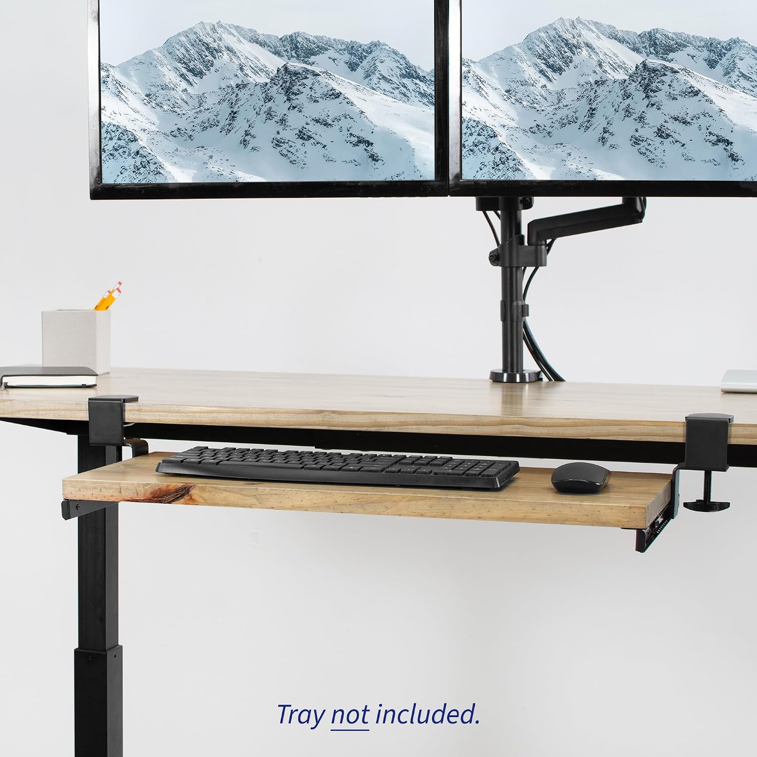 VIVO Clamp and 12 inch Rail Set for DIY Custom Wooden Keyboard Trays (Rail Set Only - Tray Not Included)