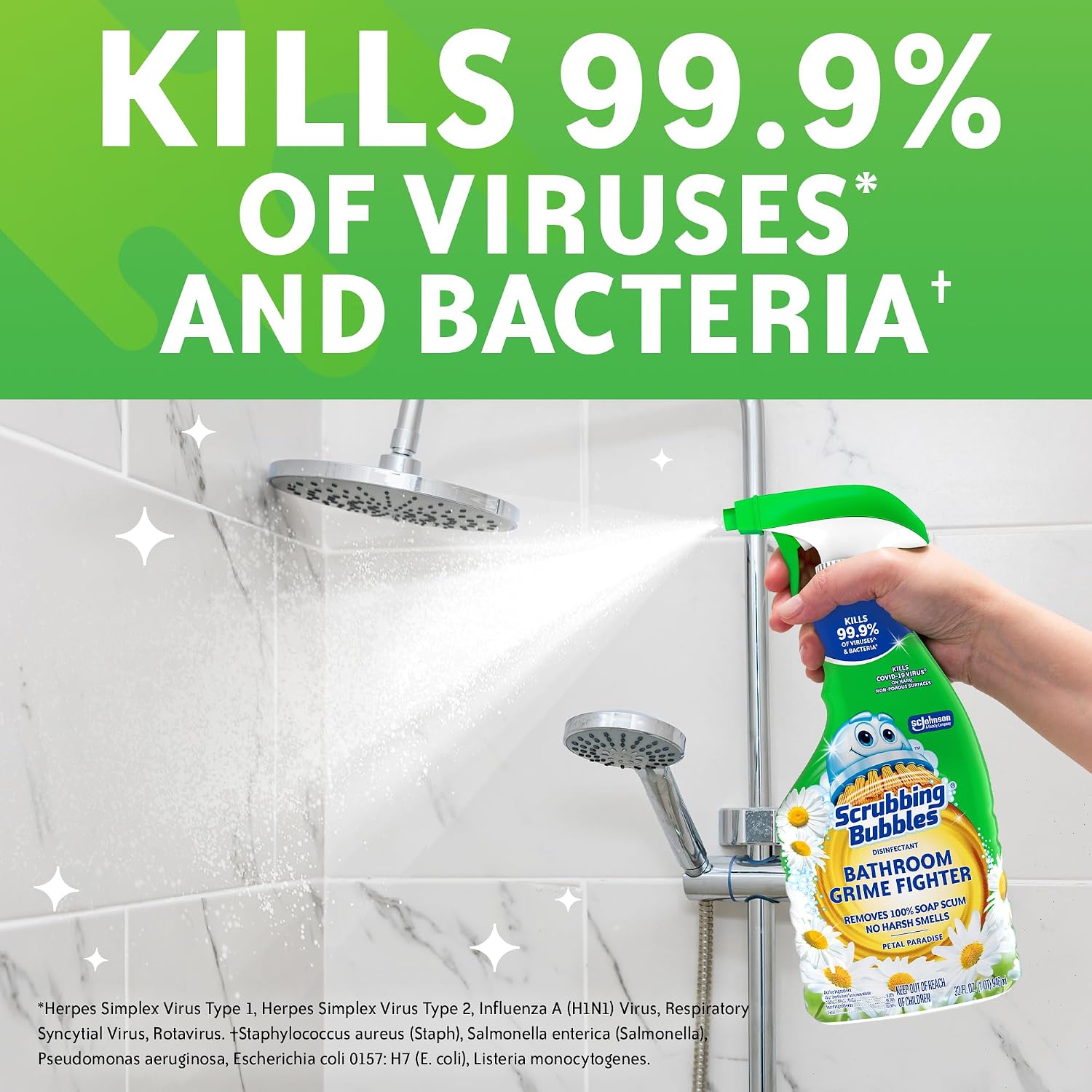Scrubbing Bubble Bathroom Grime Fighter, Floral Fusion Scent, 32 oz Spray Bottle