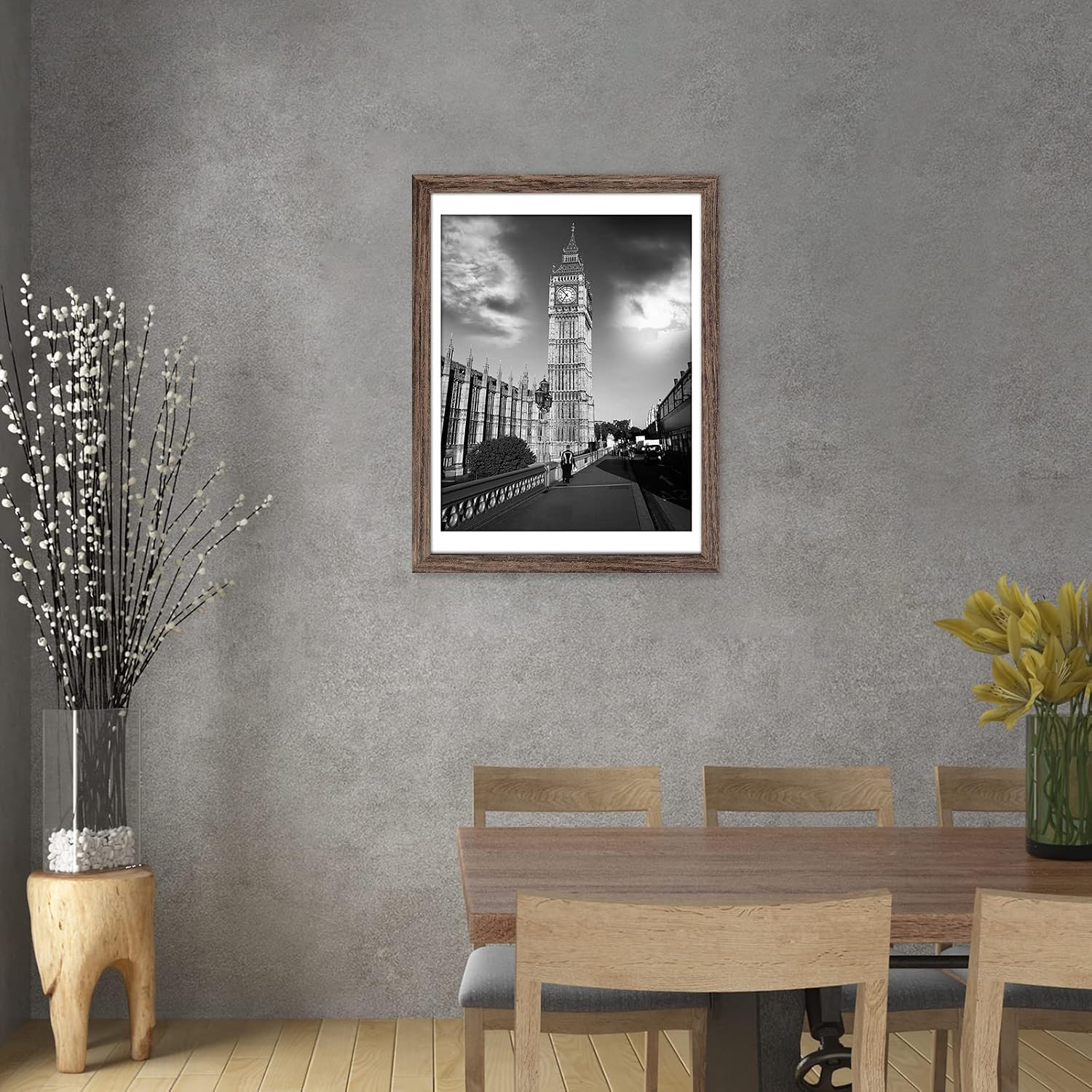 12x12 Picture Frame Matted to Fit Photos 8x8 or 12 x 12 Pictures Without Mat, 12 by 12 Square Solid Wood Black Picture Frames for Wall Mounting