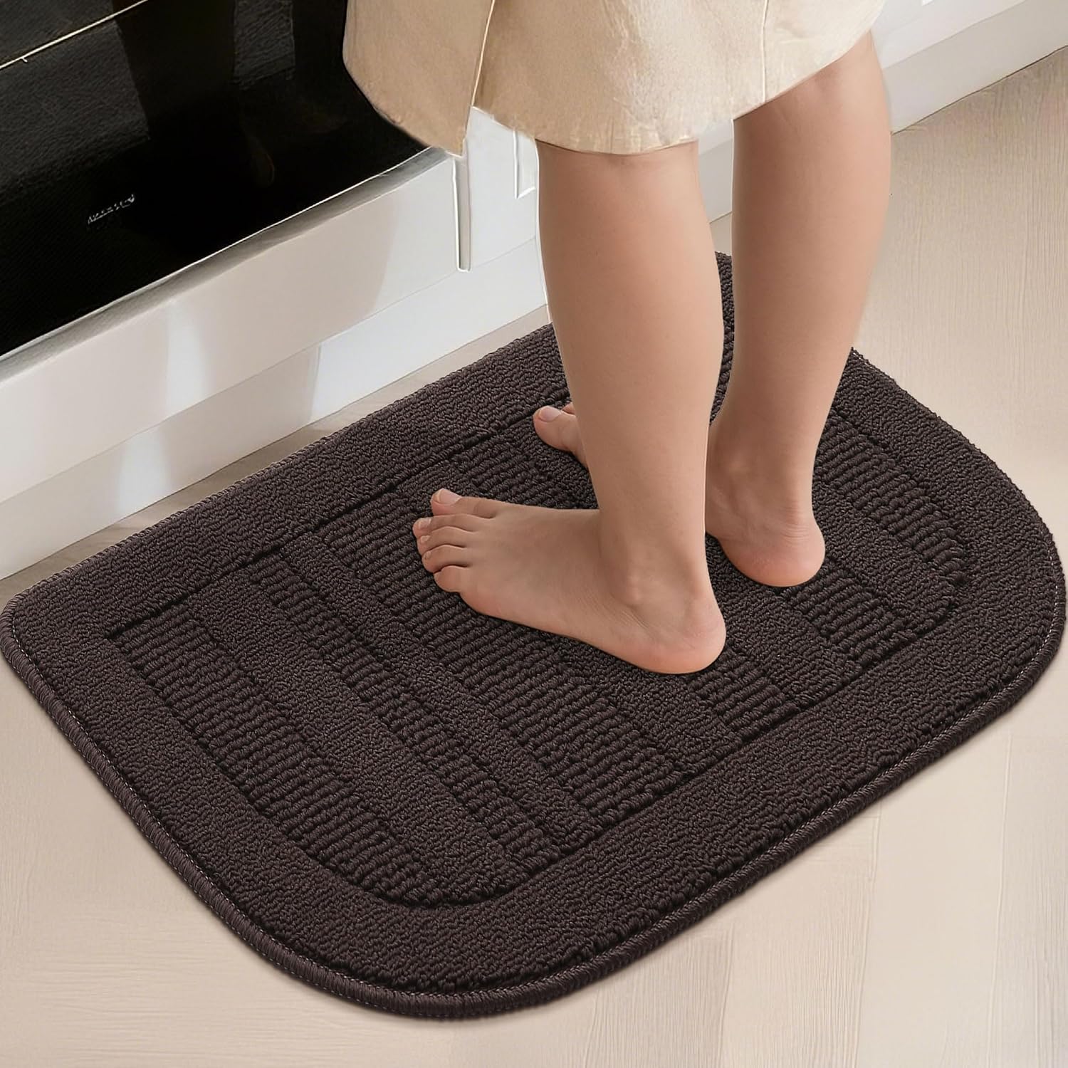 BEQHAUSE 30x18 Inch Kitchen Rugs Non Slip Washable Kitchen Sink Rug, Green
