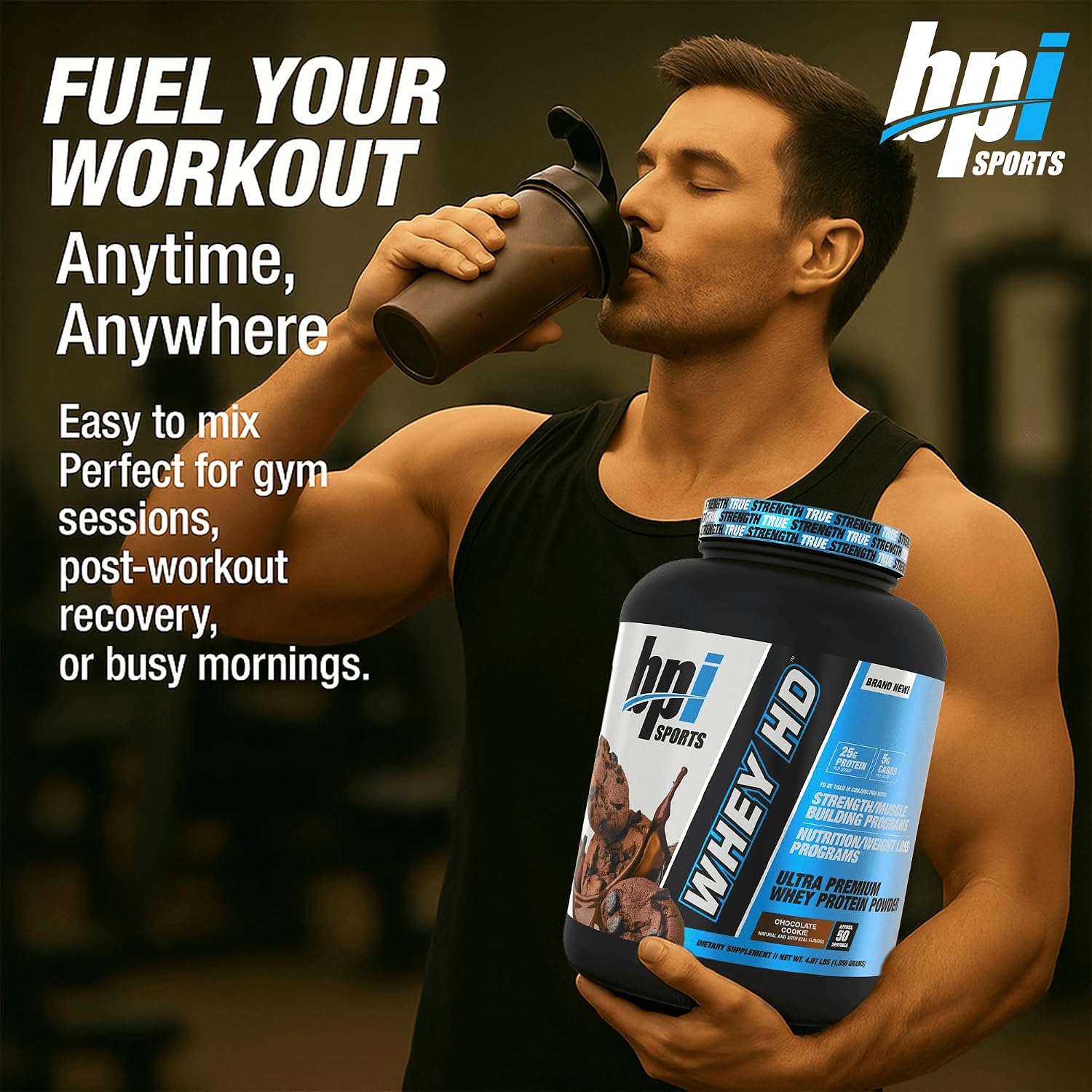 BPI Sports Whey HD Ultra Premium Protein Powder Isolate | Workout Whey Protein Powder For Men & Women for Muscle Gain | Milk Protein Concentrates | Chocolate Cookie/ Vanilla Caramel, 4.07 Pound