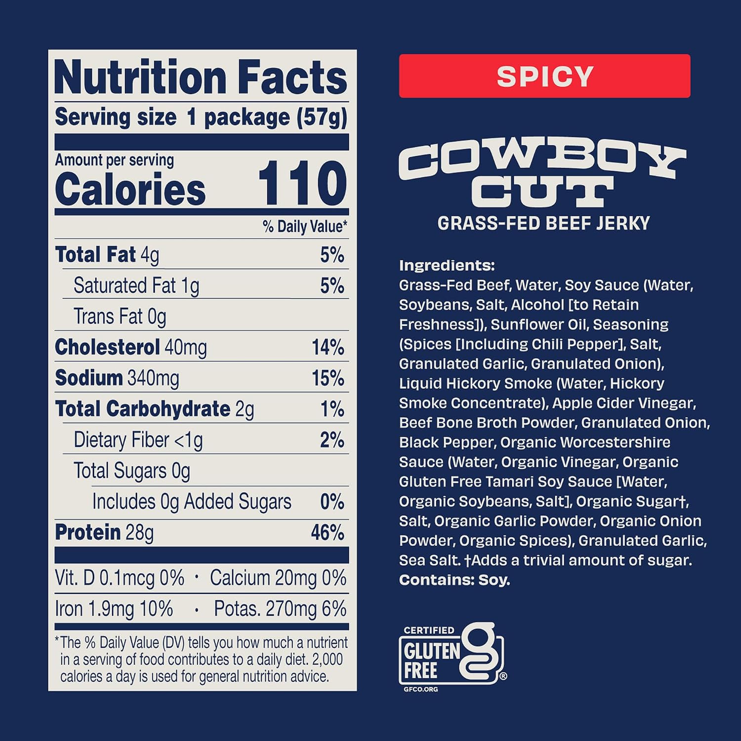 Archer Jerky Cowboy Cut Beef Jerky, Old Fashioned, Zero Sugar- 2 Oz, 6 Pack