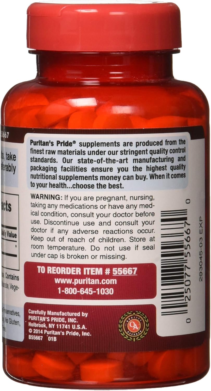 Puritan's Pride Apple Cider Vinegar 600mg, 200 Tablets