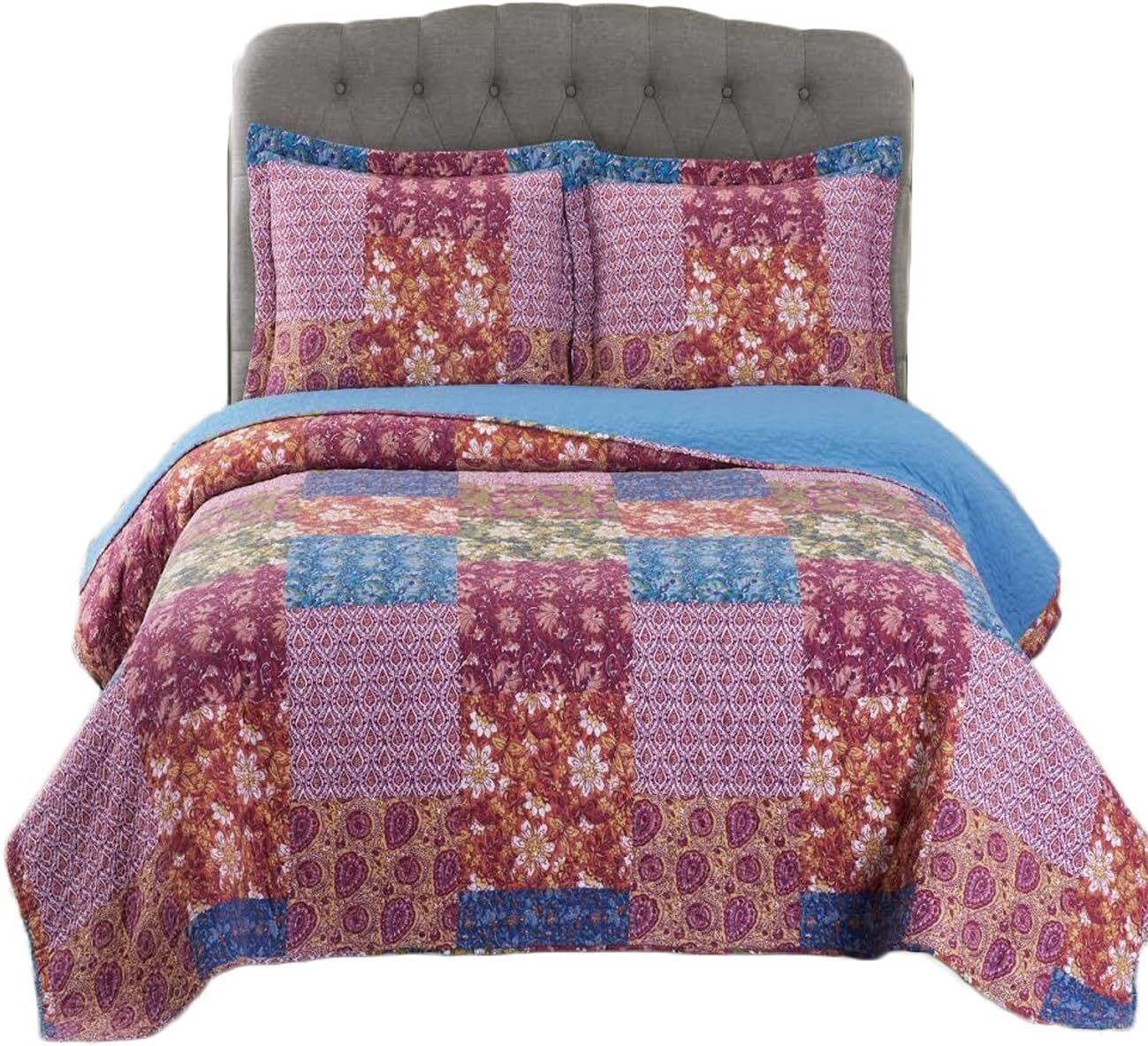 Royal Hotel Ayat Birds Oversized Coverlet Set Queen Size – Luxury Queen Quilt Bedspread, All Season Soft Filled Quilts