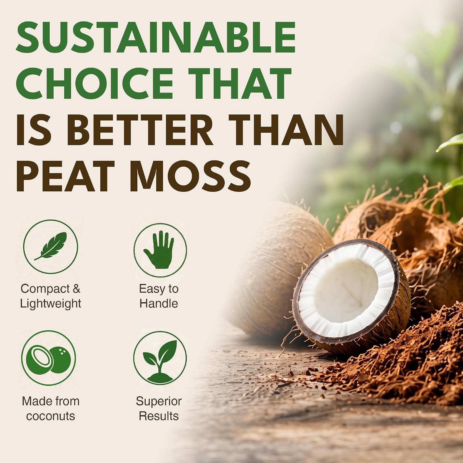 PlantBest 11 lb Compressed Coconut Coir Block - Expands to 79 Quarts