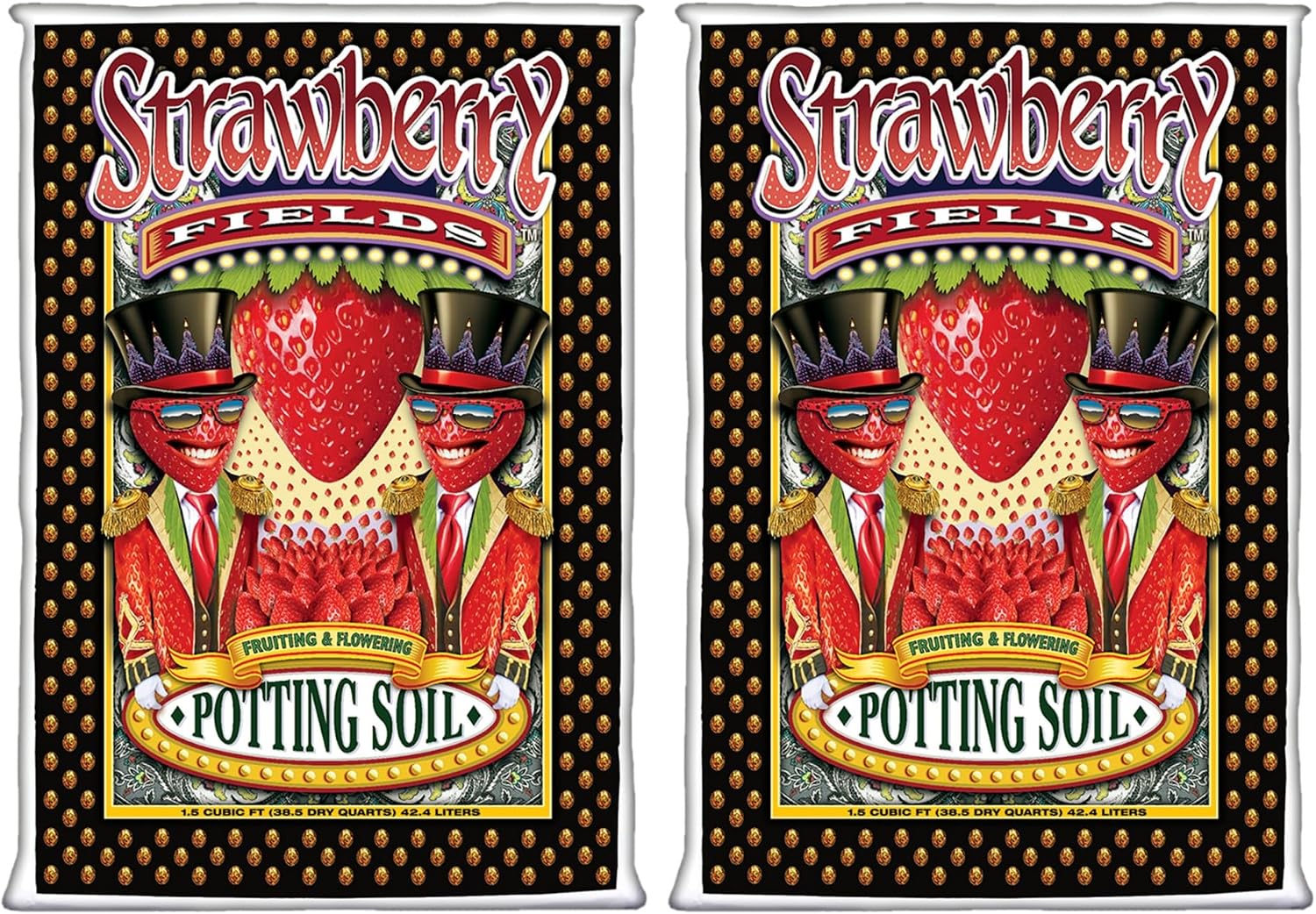 FoxFarm Strawberry Fields Fruiting & Flowering Potting Soil, 1.5cu ft - Designed to Pump Up Your Blooms, Fruits, and Berries - Made for the Fruiting and Flowering Stages of Plants