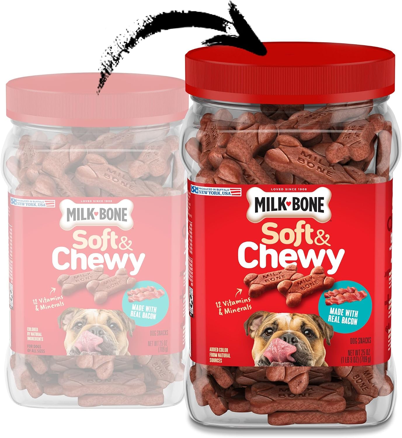 Milk-Bone Soft & Chewy Dog Training Treats, 25 oz Canister | Made with real chicken breast, soft dog treats for training and rewarding, 18% protein, fortified with vitamins and minerals