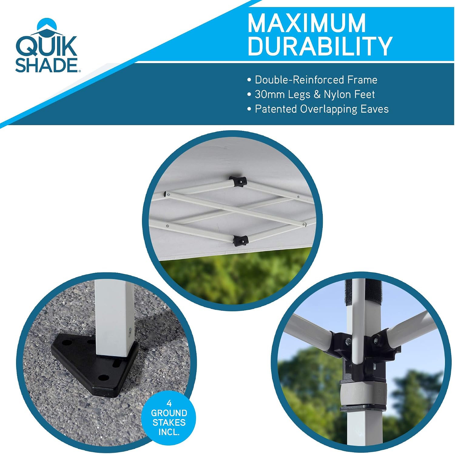 Quik Shade Commercial 10 x 10 ft. Straight Leg Canopy, White