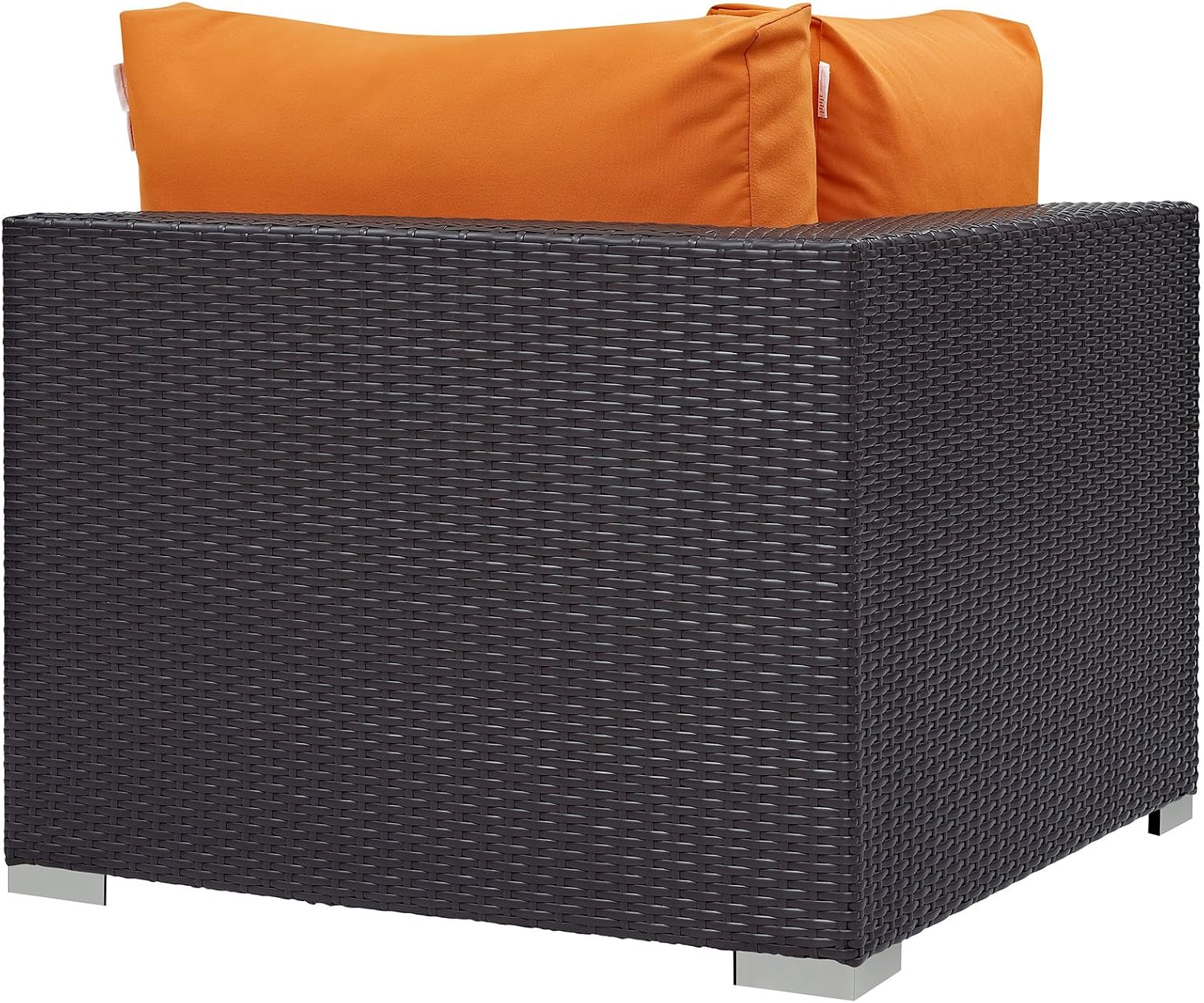 Modway Convene Wicker Rattan Outdoor Patio Loveseat in Espresso White