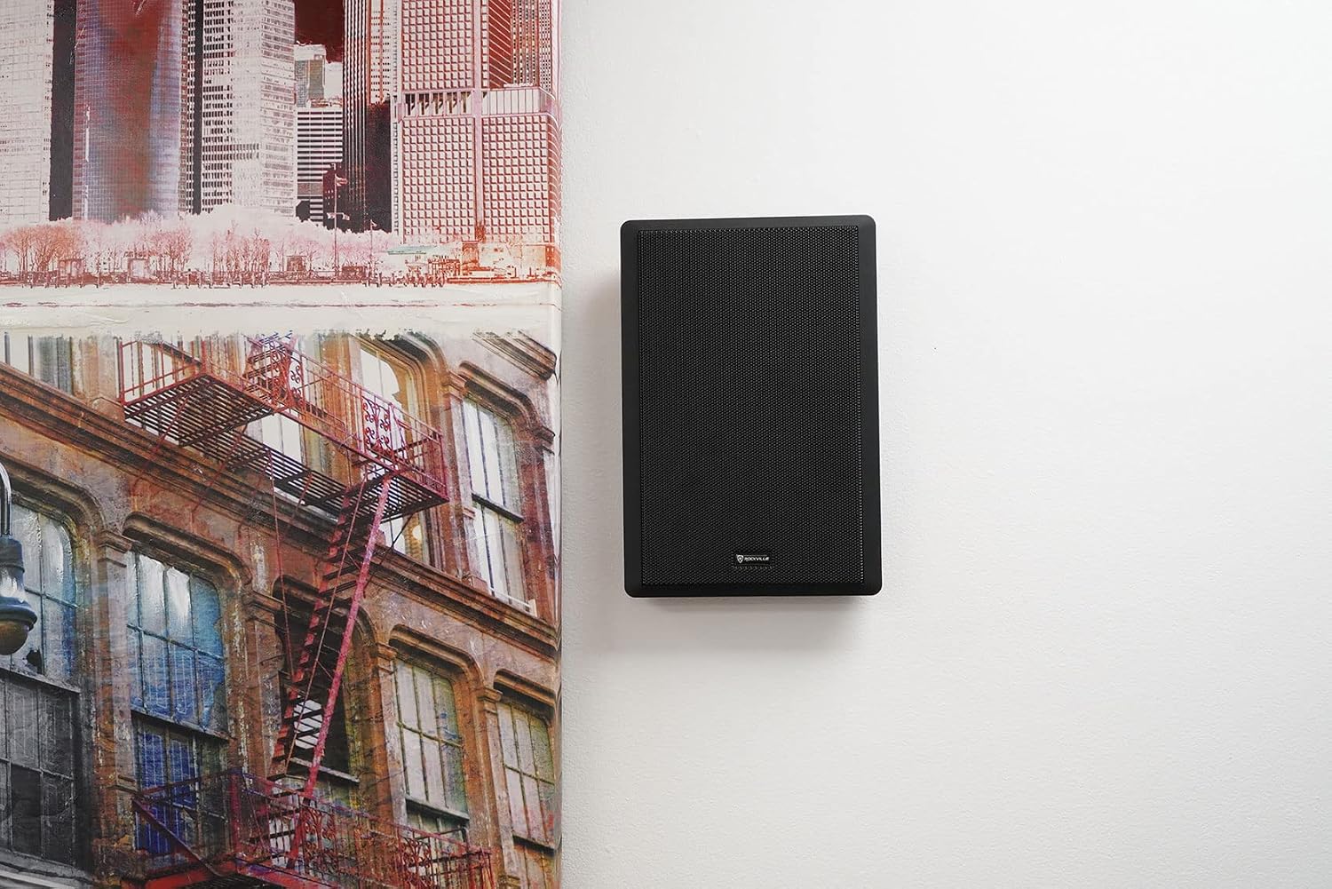 Rockville RockSlim Black 5.25" Home Theater Wall Mount Speakers, Pair